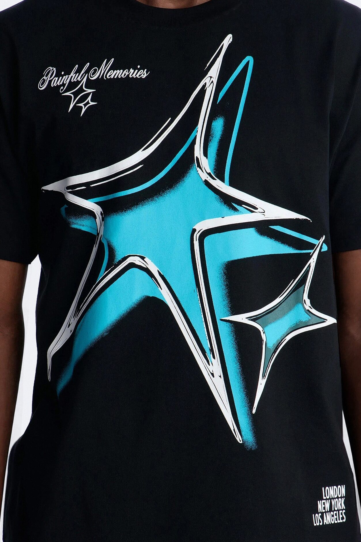 Star Memories Oversized Short Sleeve Tee - Black