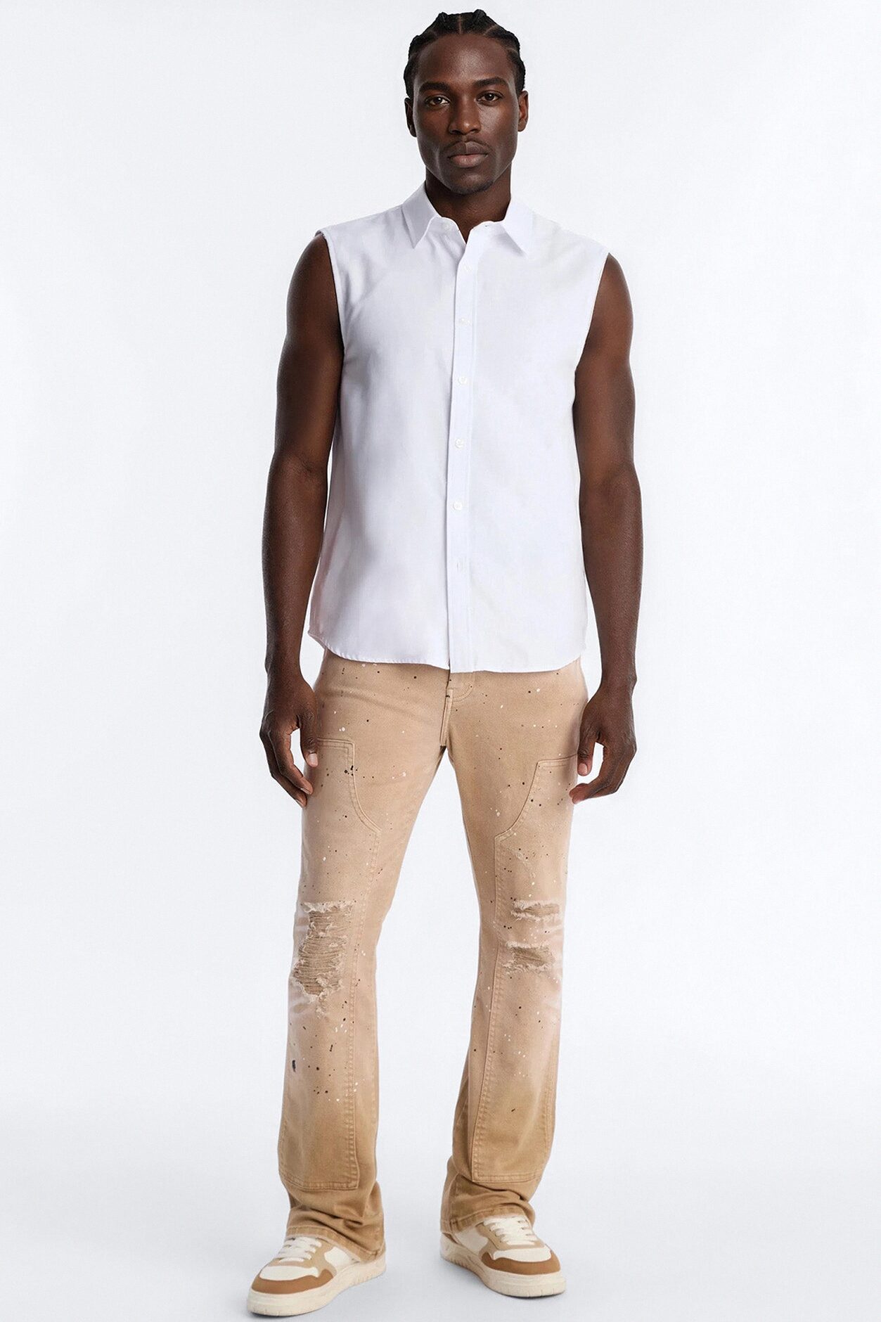 Stacked Skinny Flare Old Painters Carpenter Jean - Khaki