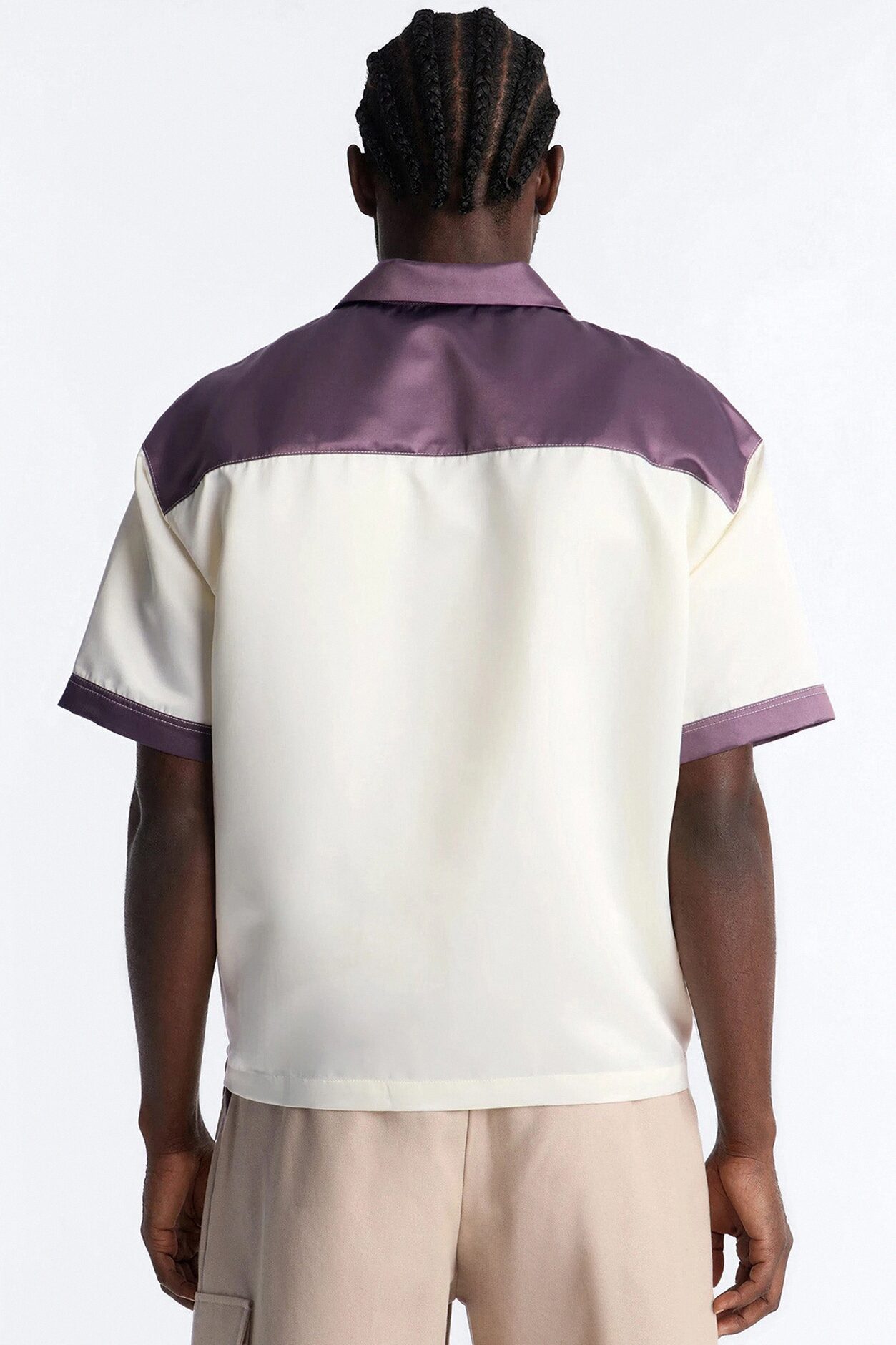 Opulent Satin Button Up Shirt - White/combo