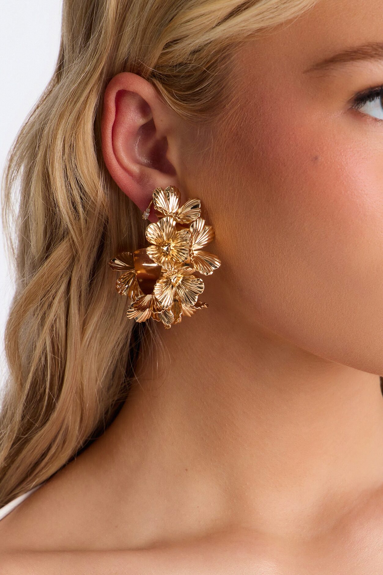 Garden Fields Hoop Earrings - Gold