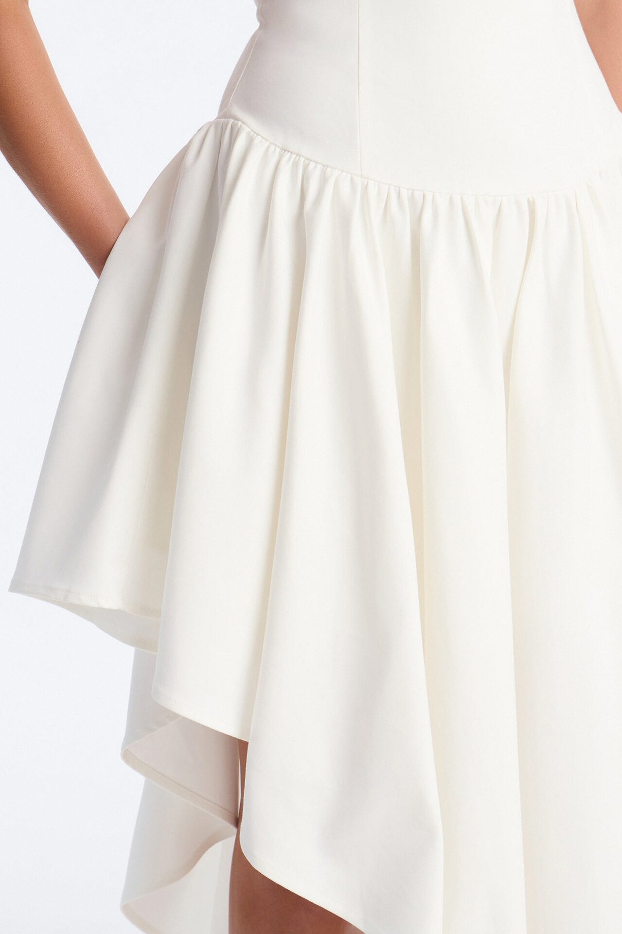Claire Square Neck Midi Dress - White