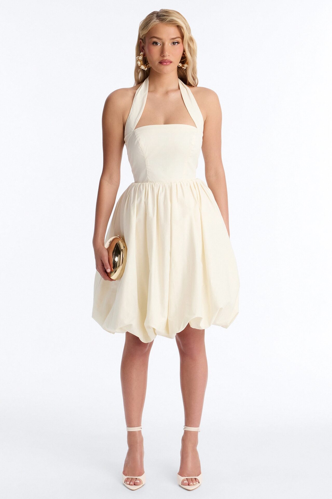 Lori Cutie Poplin Midi Dress - Off White