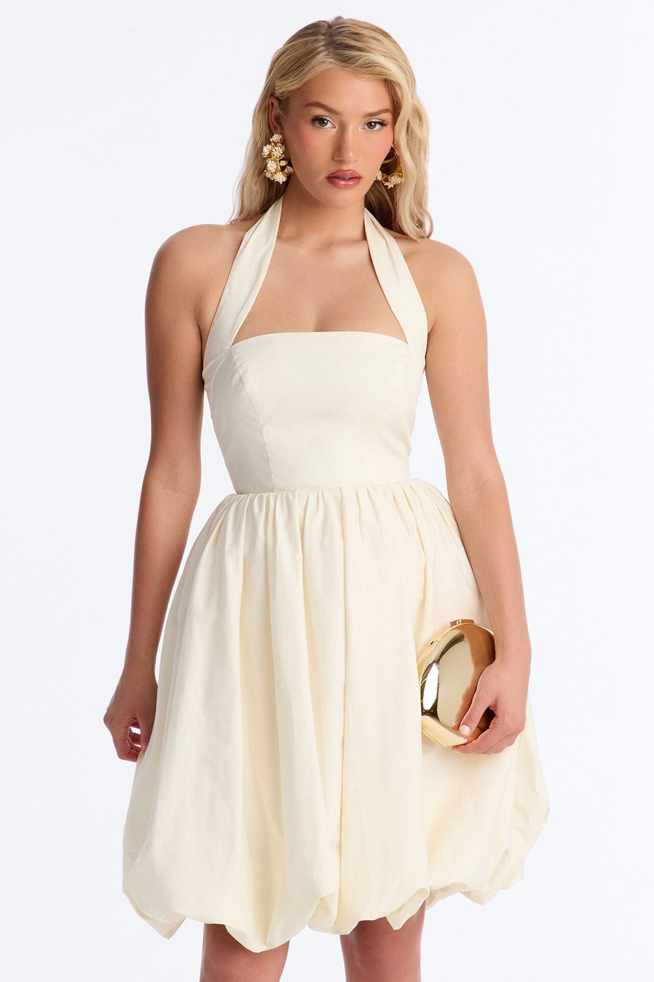 Lori Cutie Poplin Midi Dress - Off White