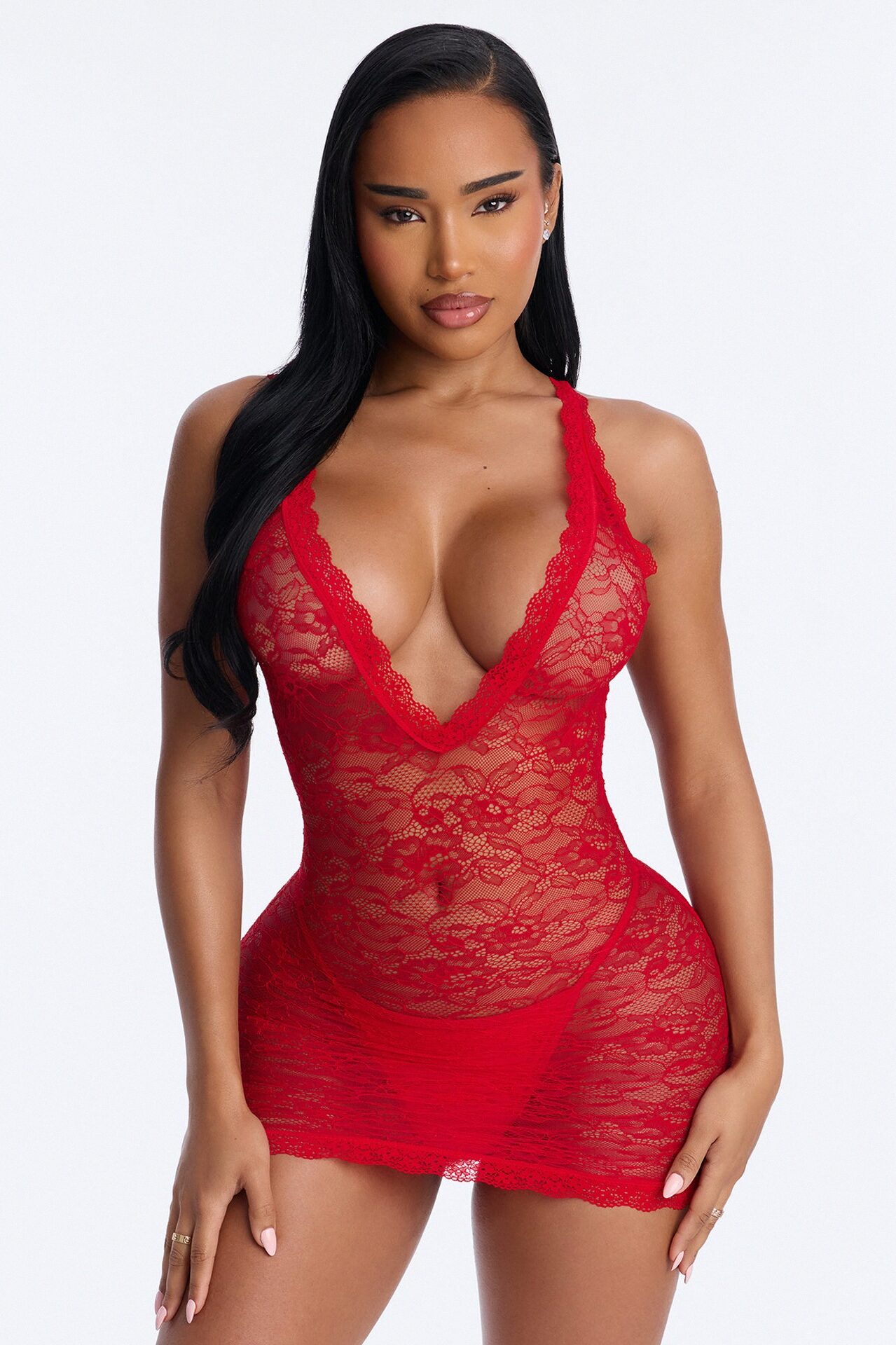 After 2am Lace Babydoll - Wine