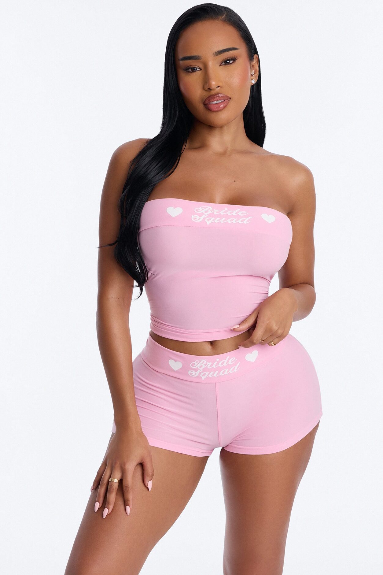 Let's Bach Squad PJ Strapless Top & Short Set - Pink