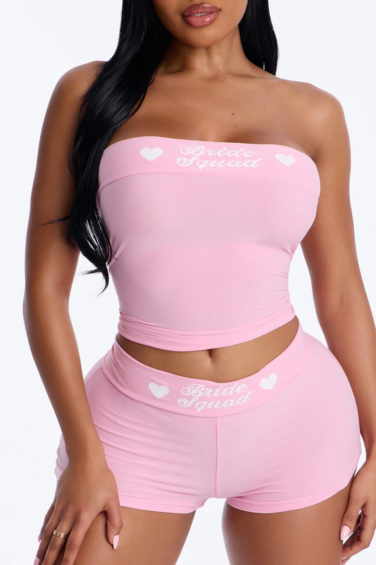 Let's Bach Squad PJ Strapless Top & Short Set - Pink