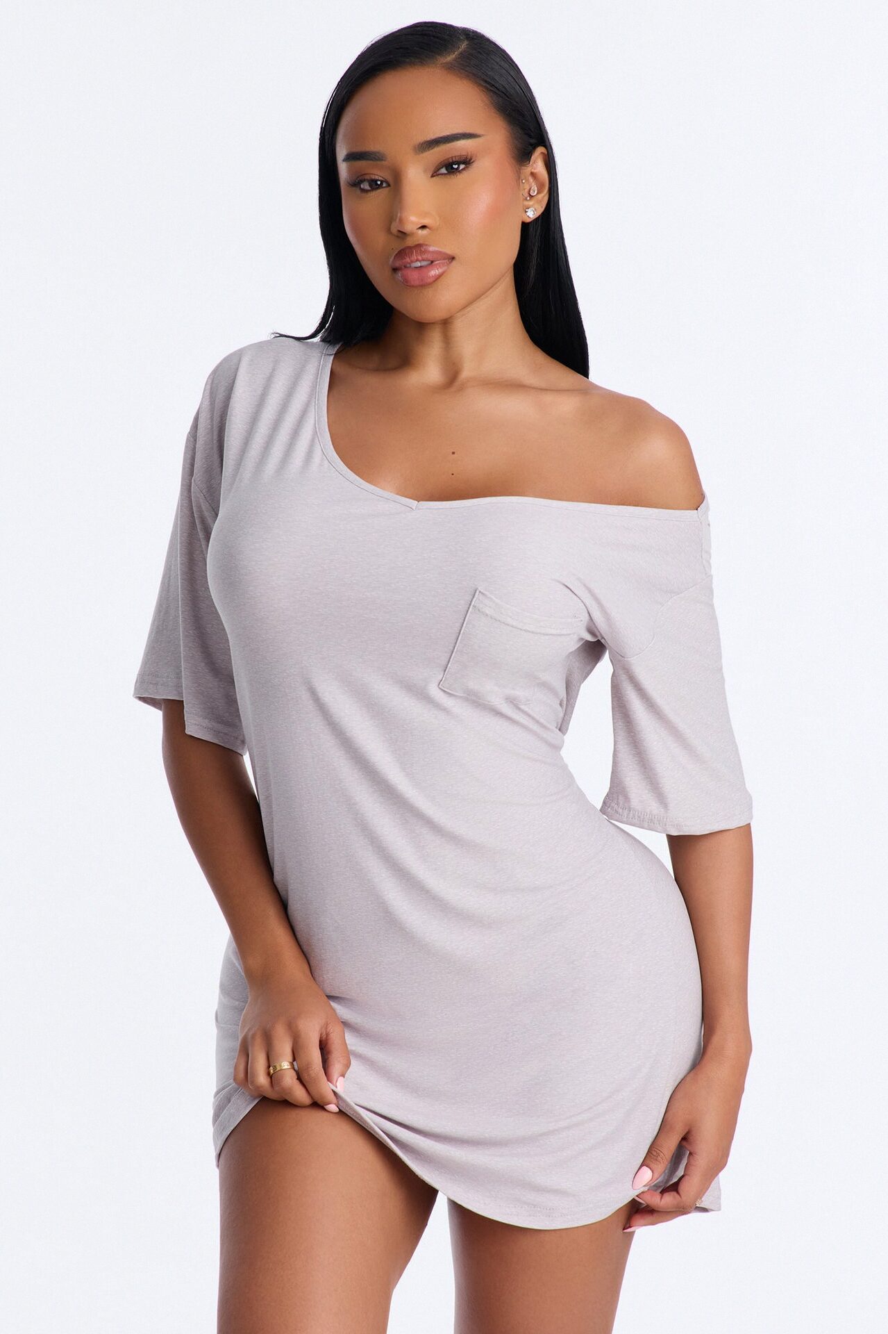 Let's Hang Sleep Tee - Heather Grey
