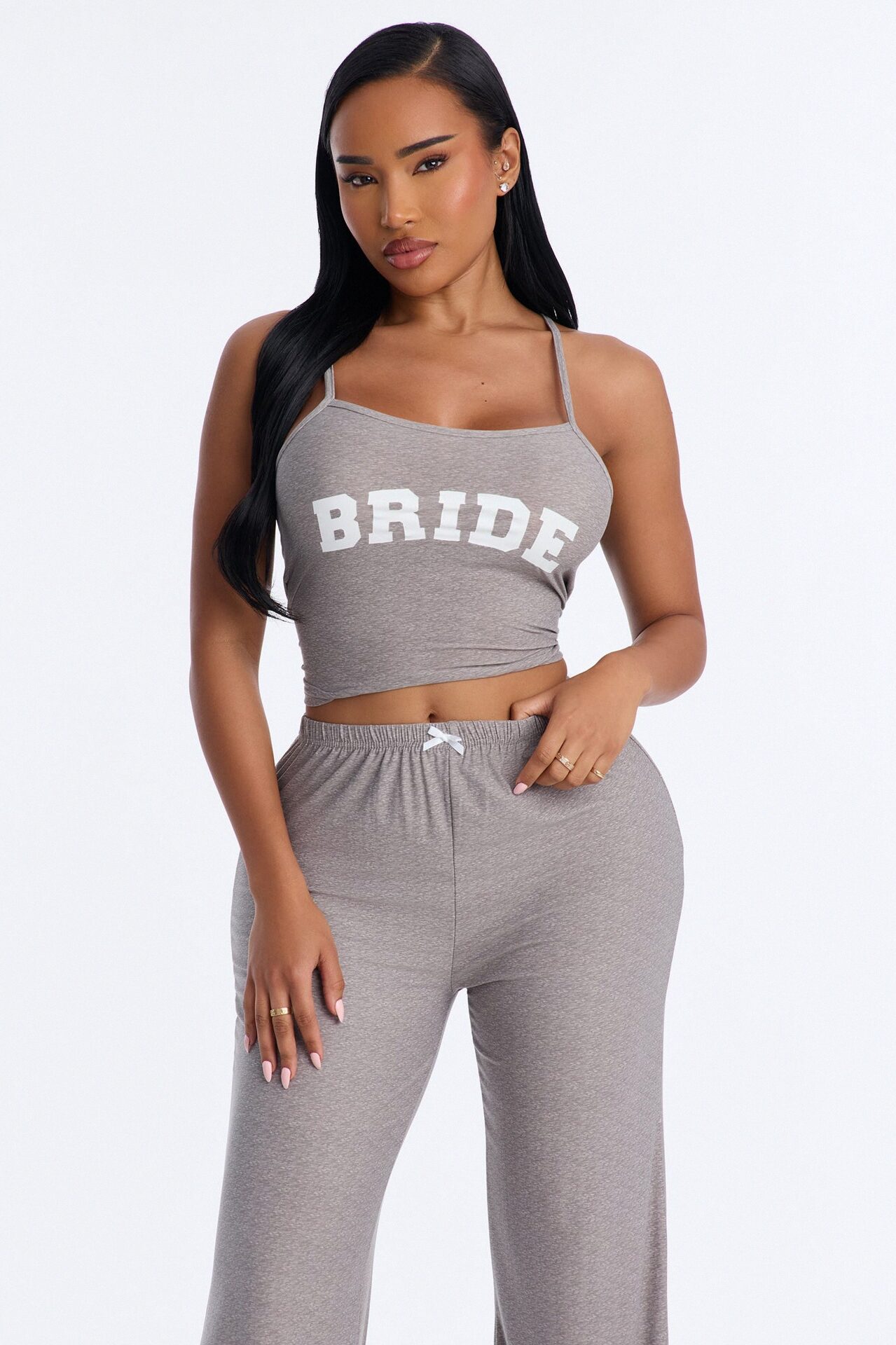 Bride Boarding PJ Set - Heather Grey