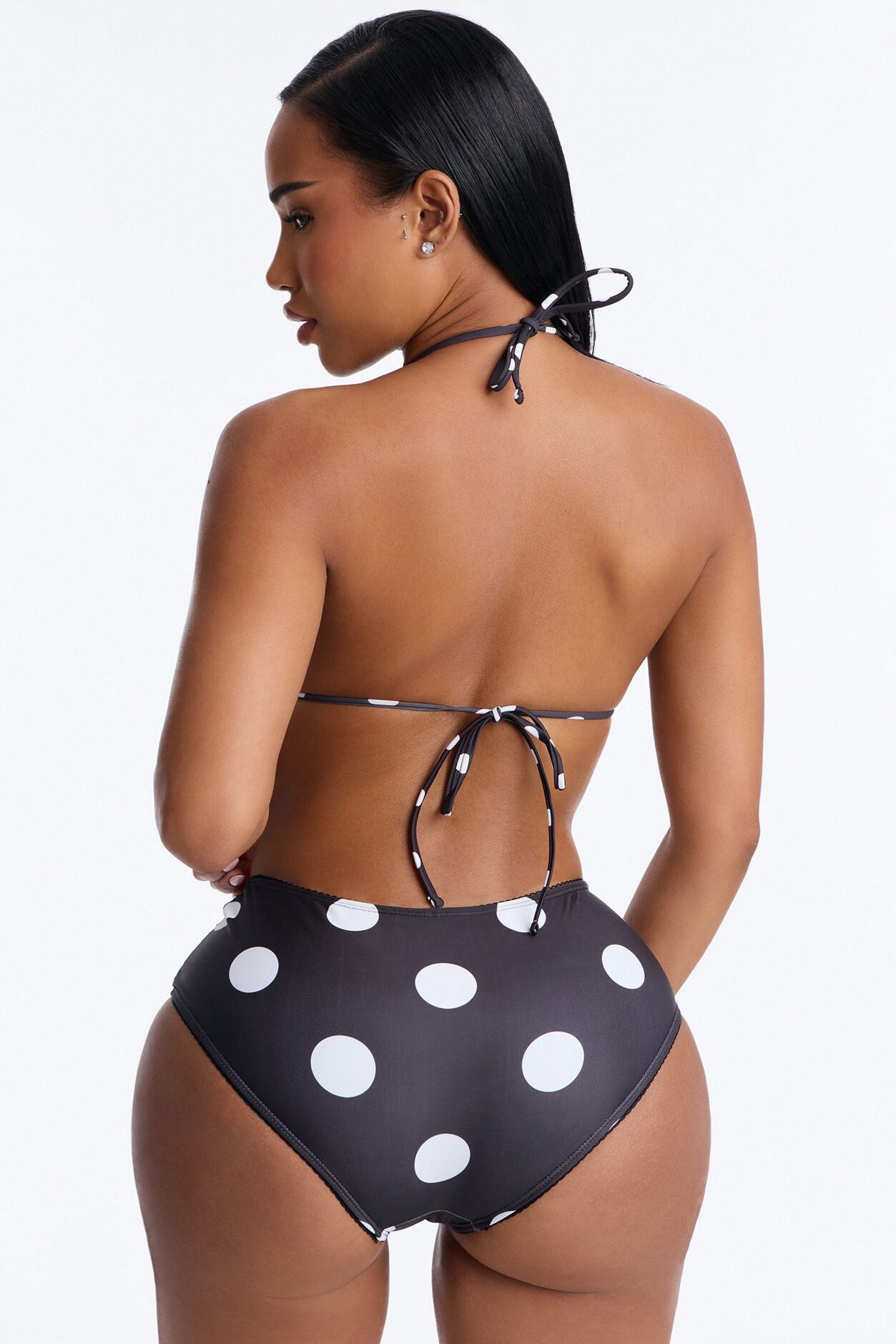 Margo Polka Dot Micro Triangle & Boyshort 2 Piece Bikini - Black/White