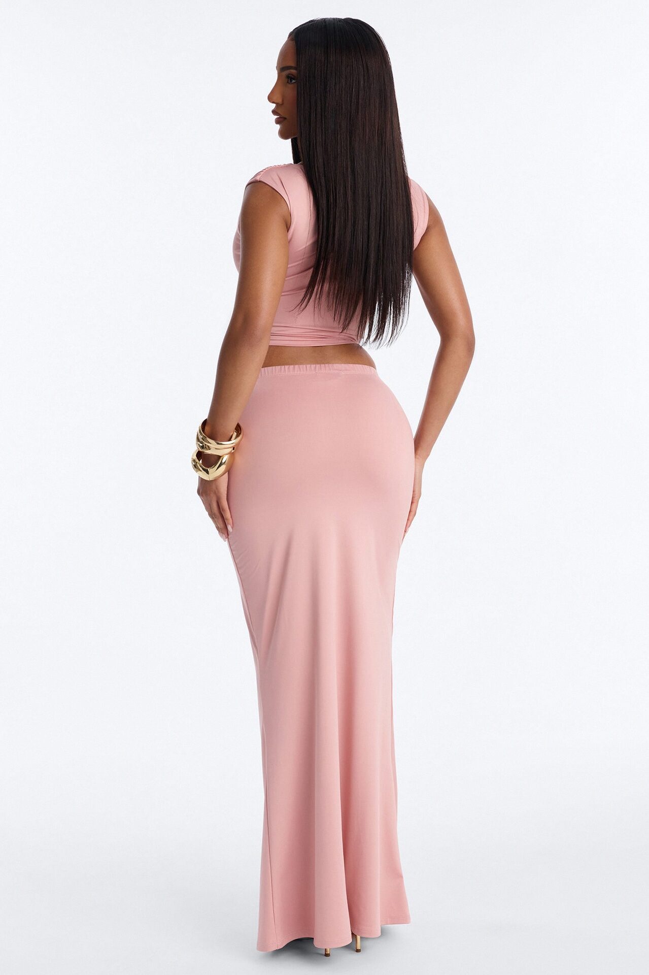 Romance Me Hardware Maxi Skirt Set - Mauve