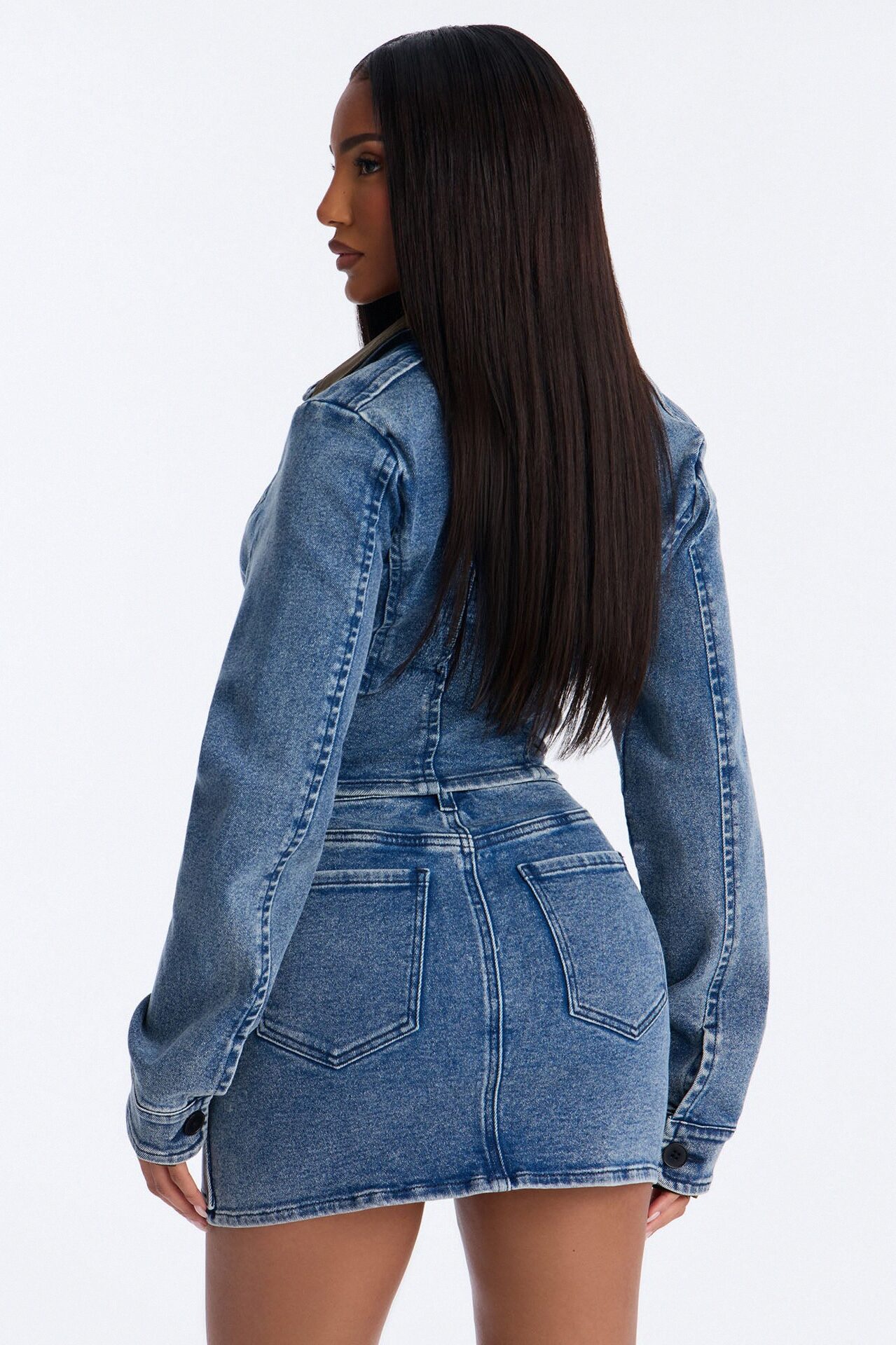 Denim Directive Skirt Set - Medium Wash