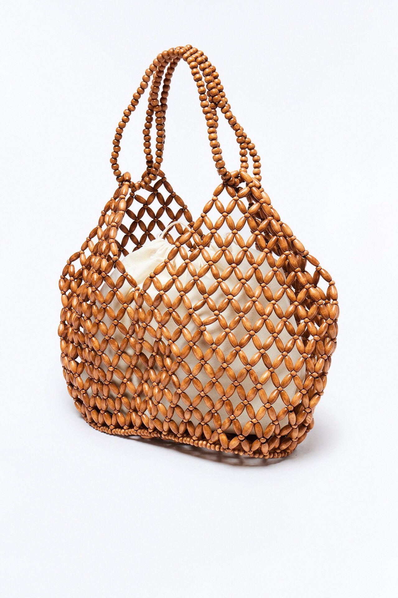 Coastal Escape Beaded Shoulder Handbag - Brown