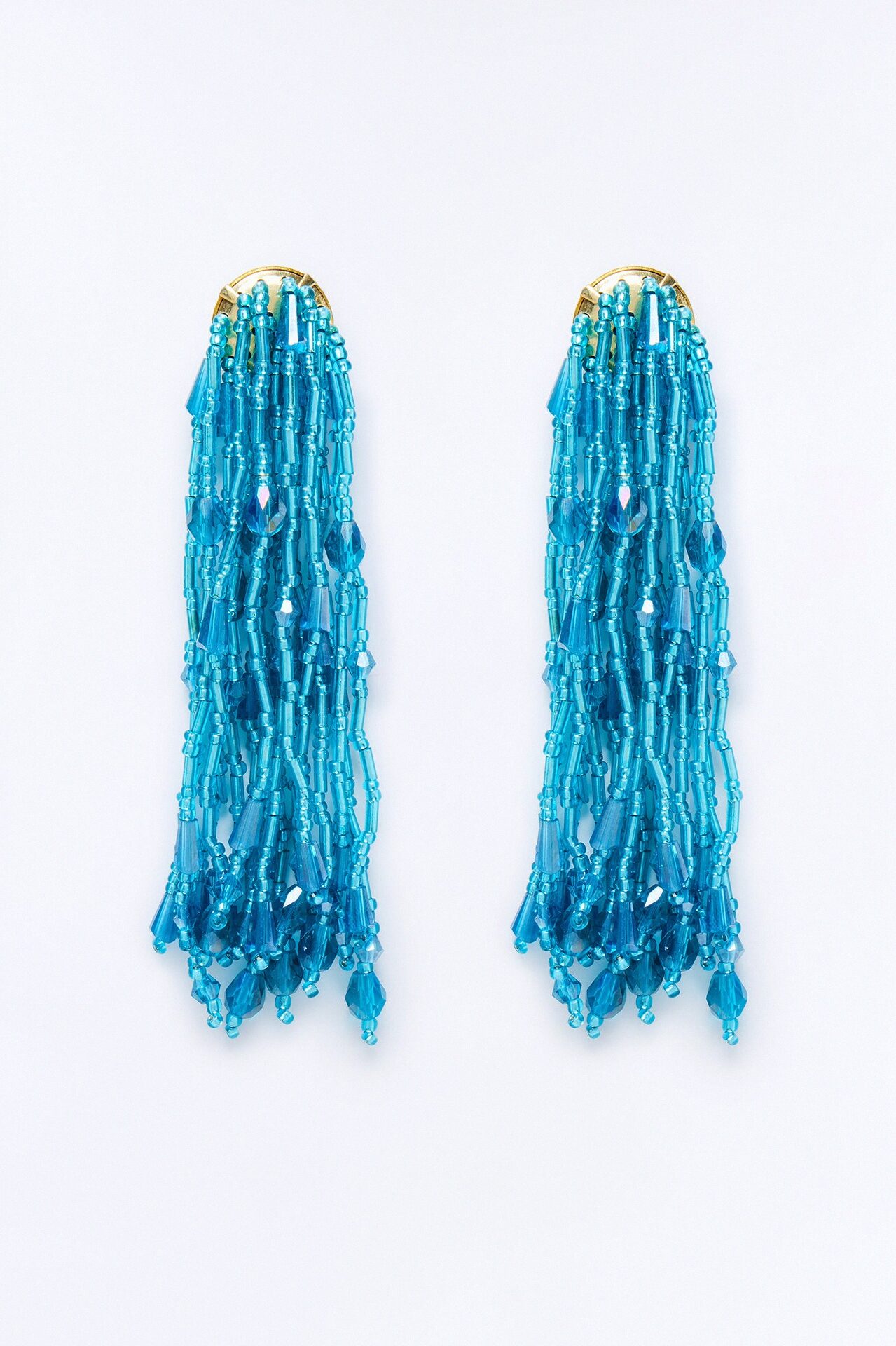 Beach Blossom Drop Earrings - Blue
