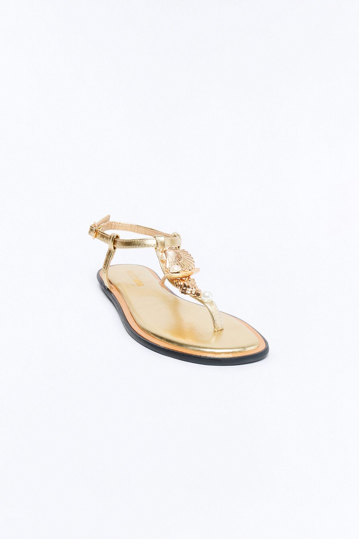 Shann Hardware Ankle Strap Sandals - Gold