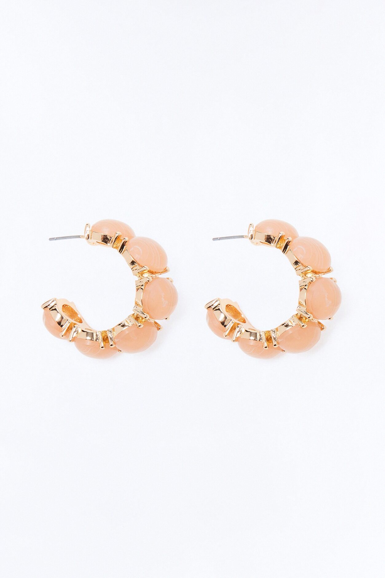 Coastal Getaway Hoop Earrings - Gold/Pink