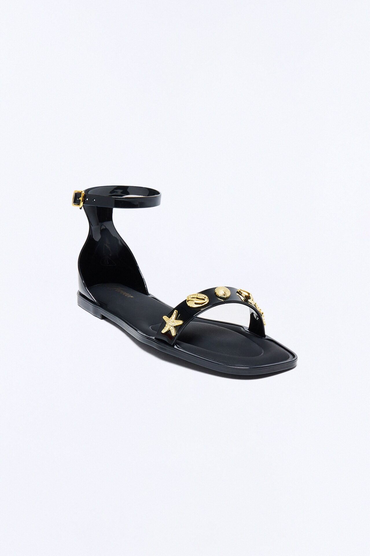 Sake Hardware Jelly Ankle Strap Sandals - Black