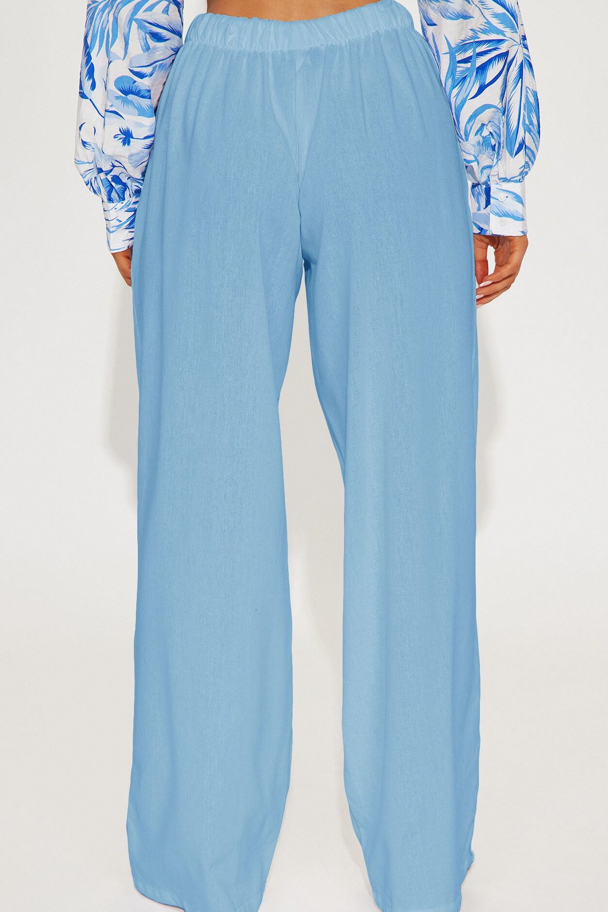 Beach Walks Linen Pant - Light Blue