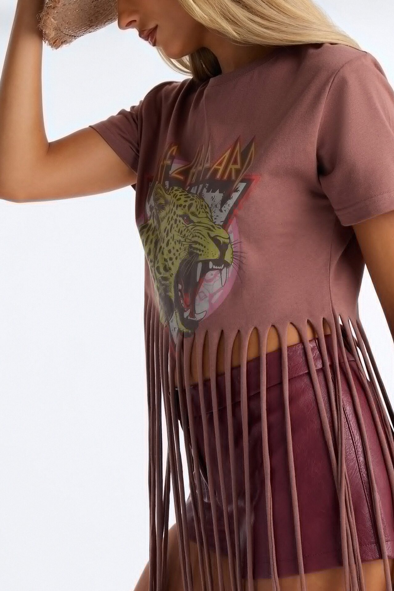 Def Leppard Fringe Tee - Brown