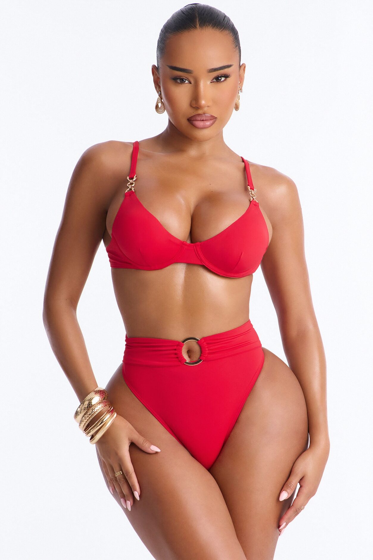 Meet Me By The Shore Underwire Hardware 2 Piece Bikini - Red