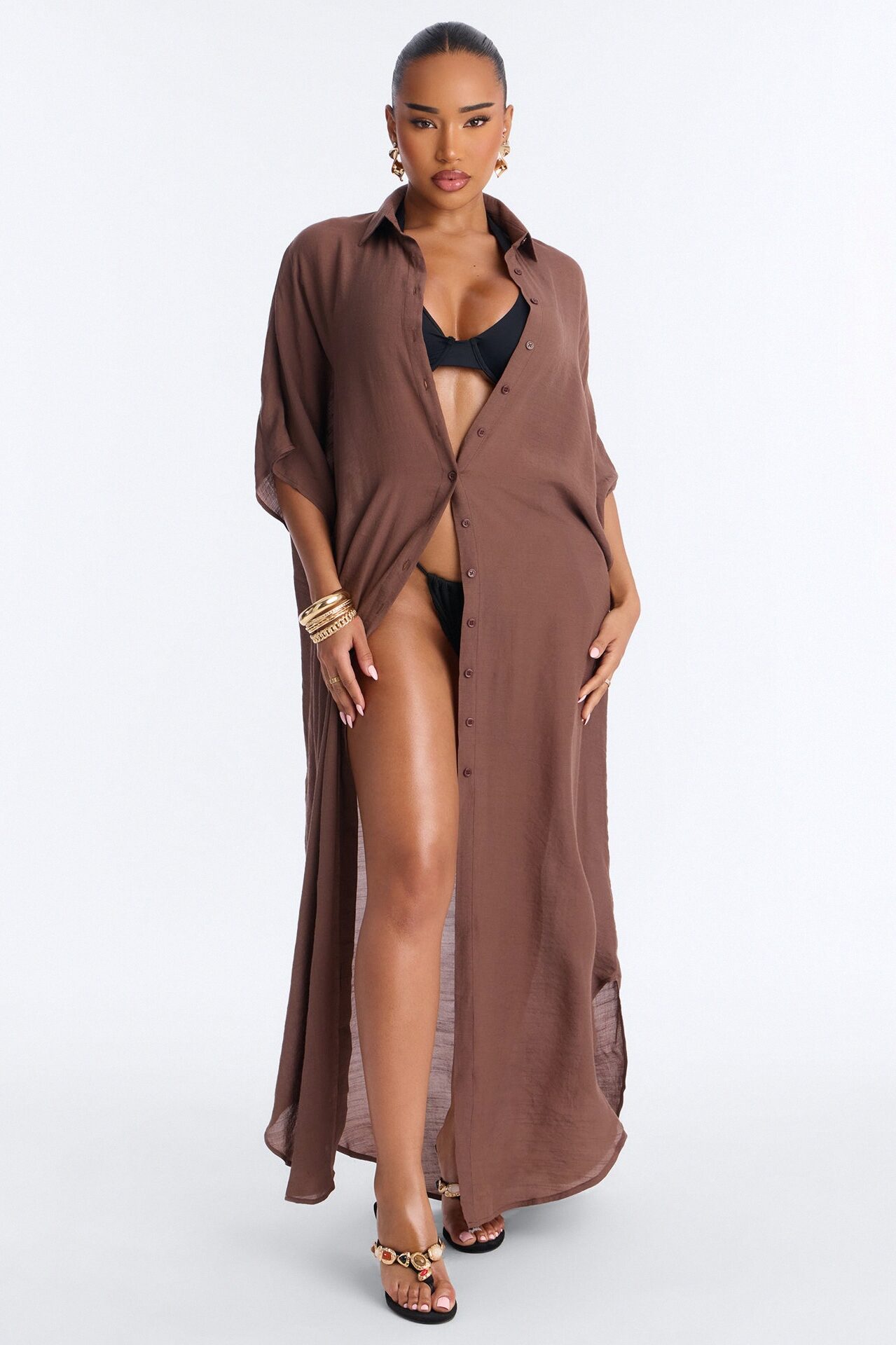 Lazy Summer Daze Cover Up Dress - Chocolate