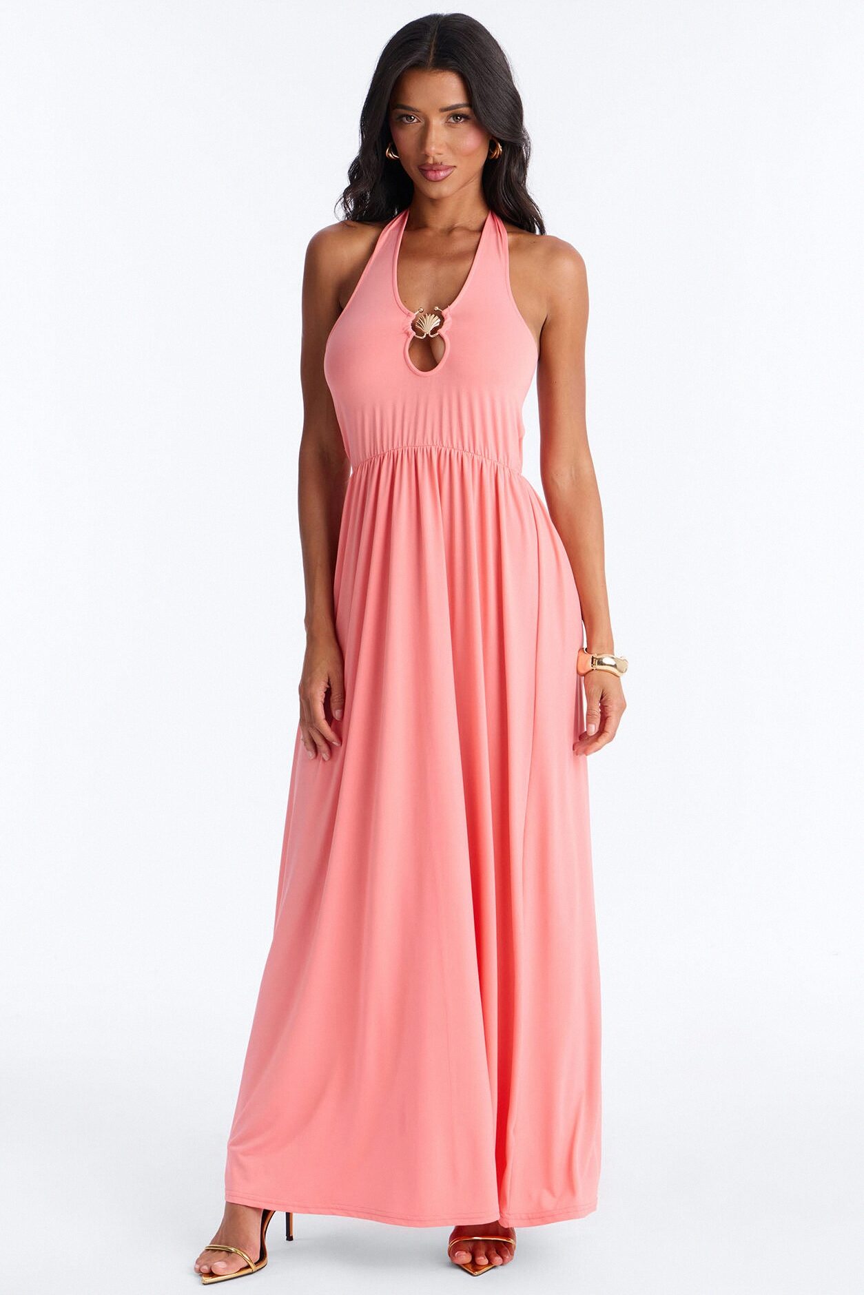 Jayden Halter Hardware Maxi Dress - Coral