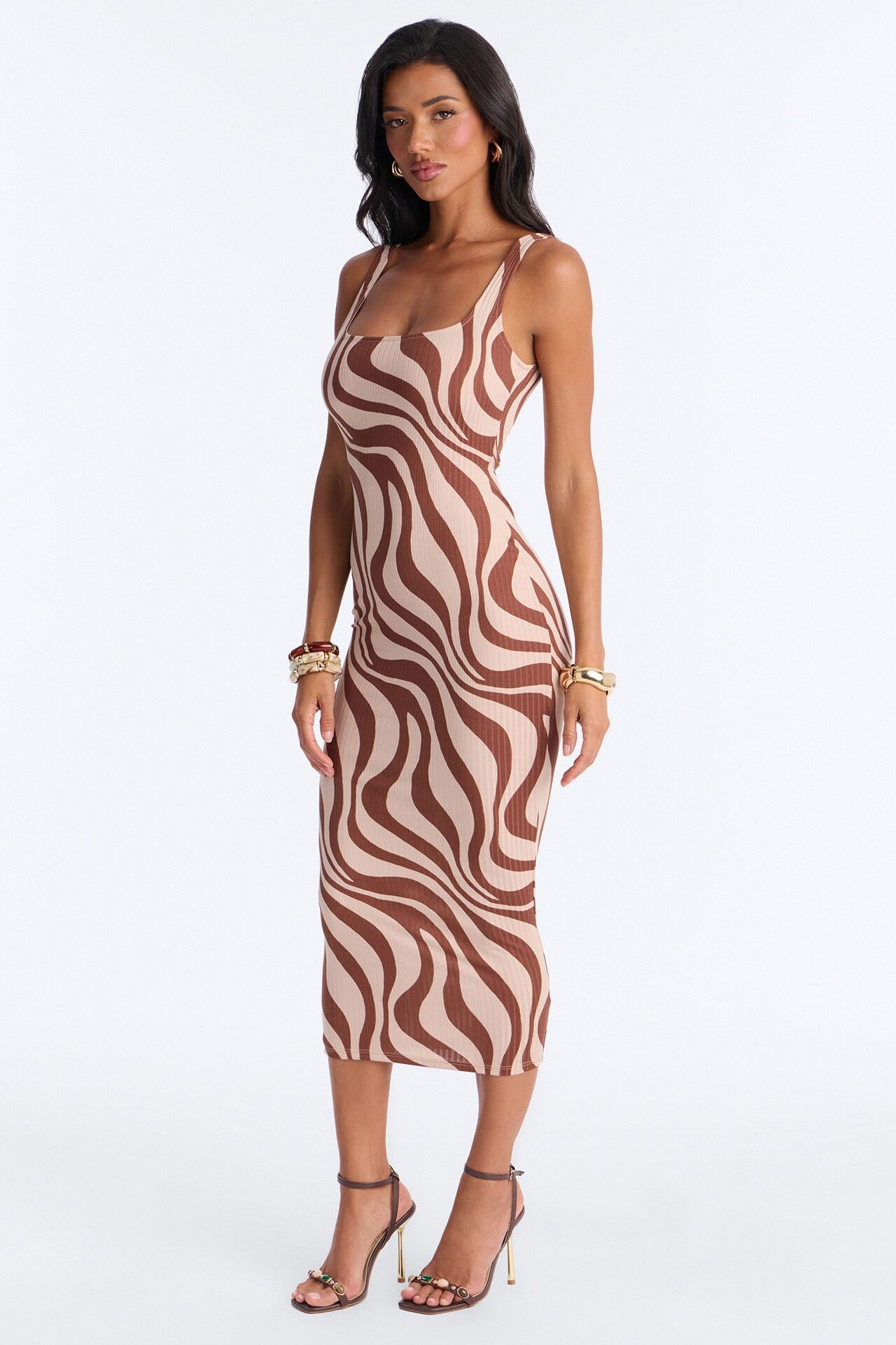 Maisie Maxi Dress - Brown/combo