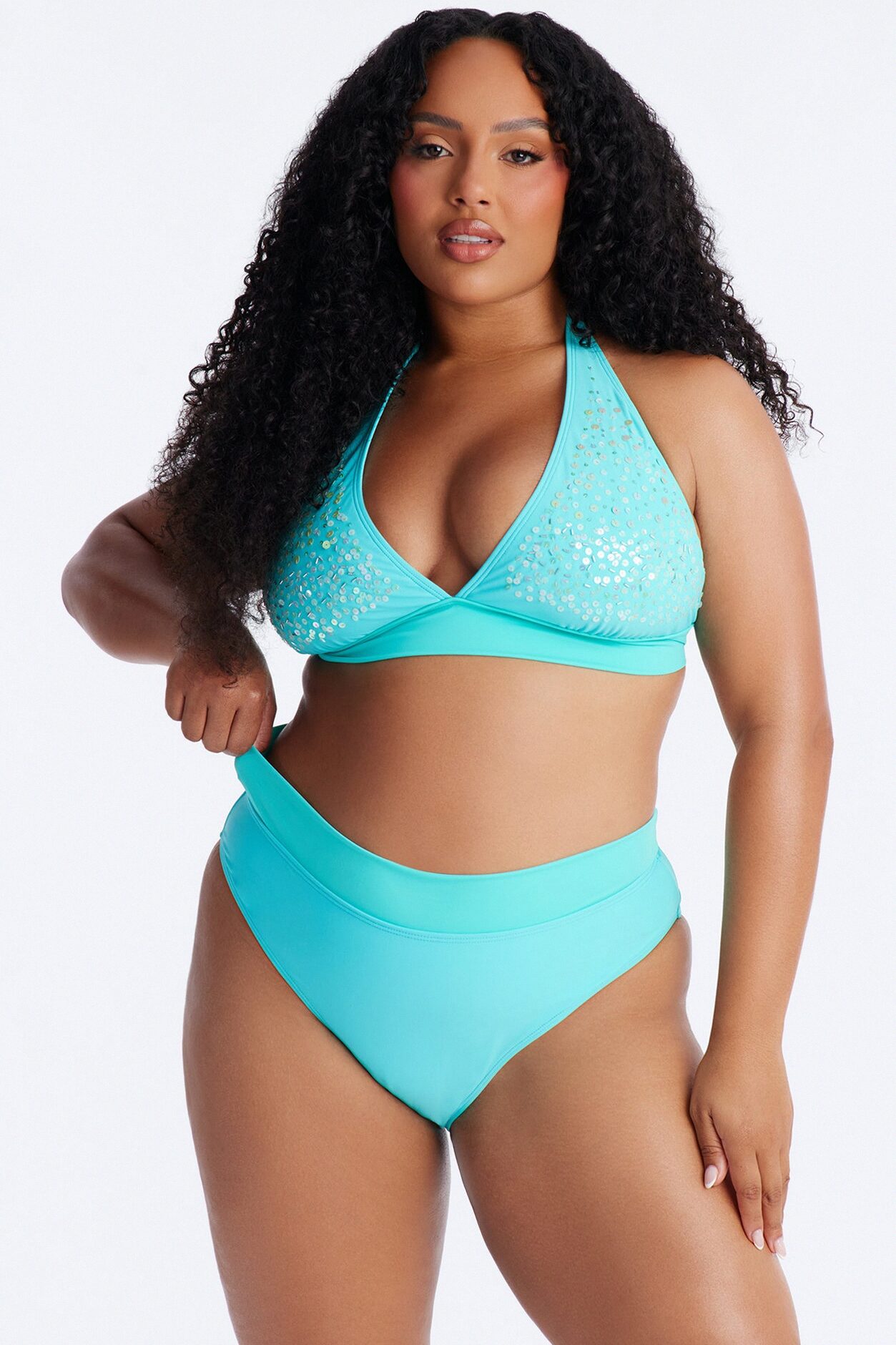 Jayla Sequin 2 Piece Bikini - Turquoise