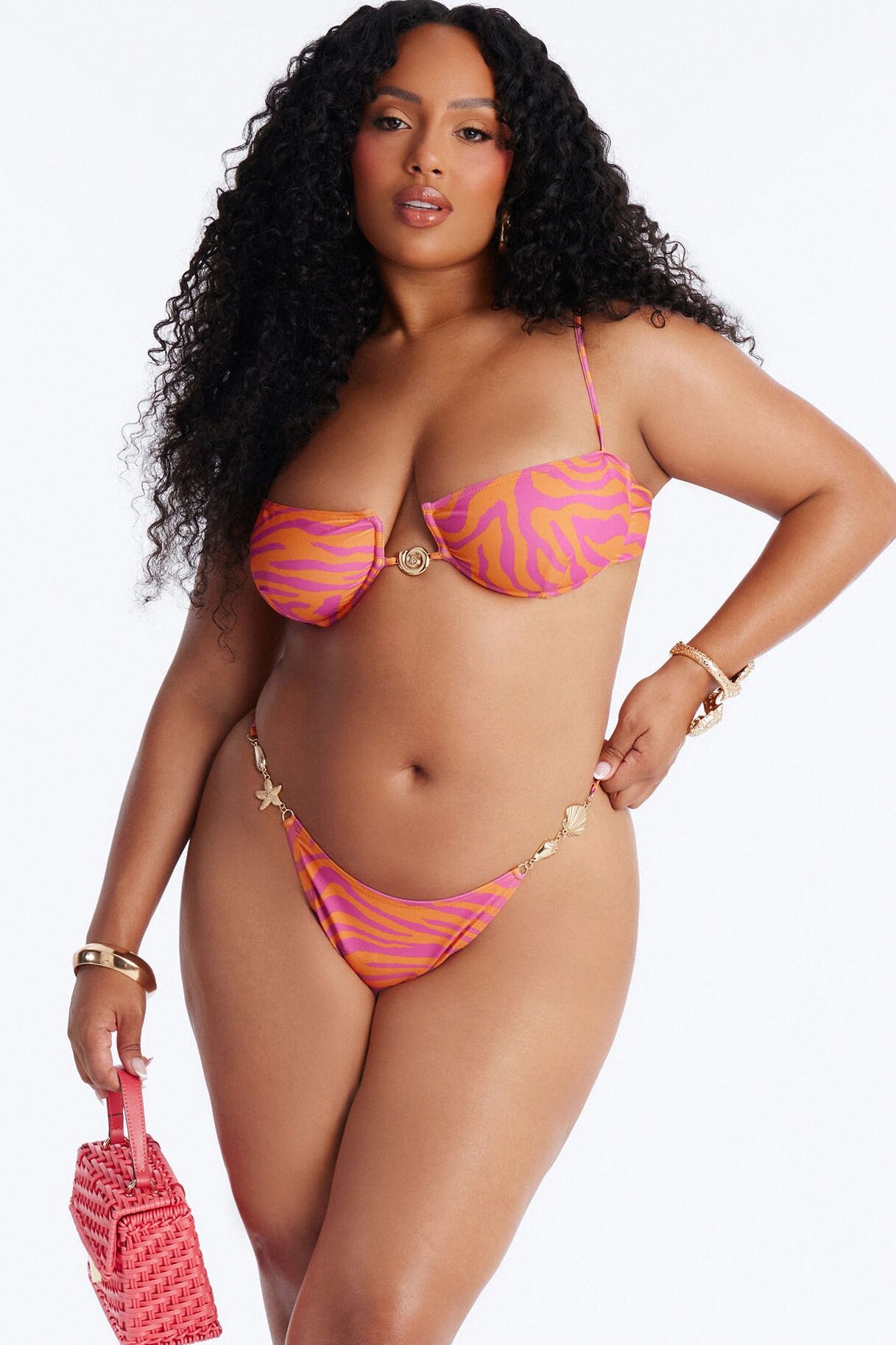 Nothing Just A Stripe Hardware 2 Piece Bikini - Pink/combo