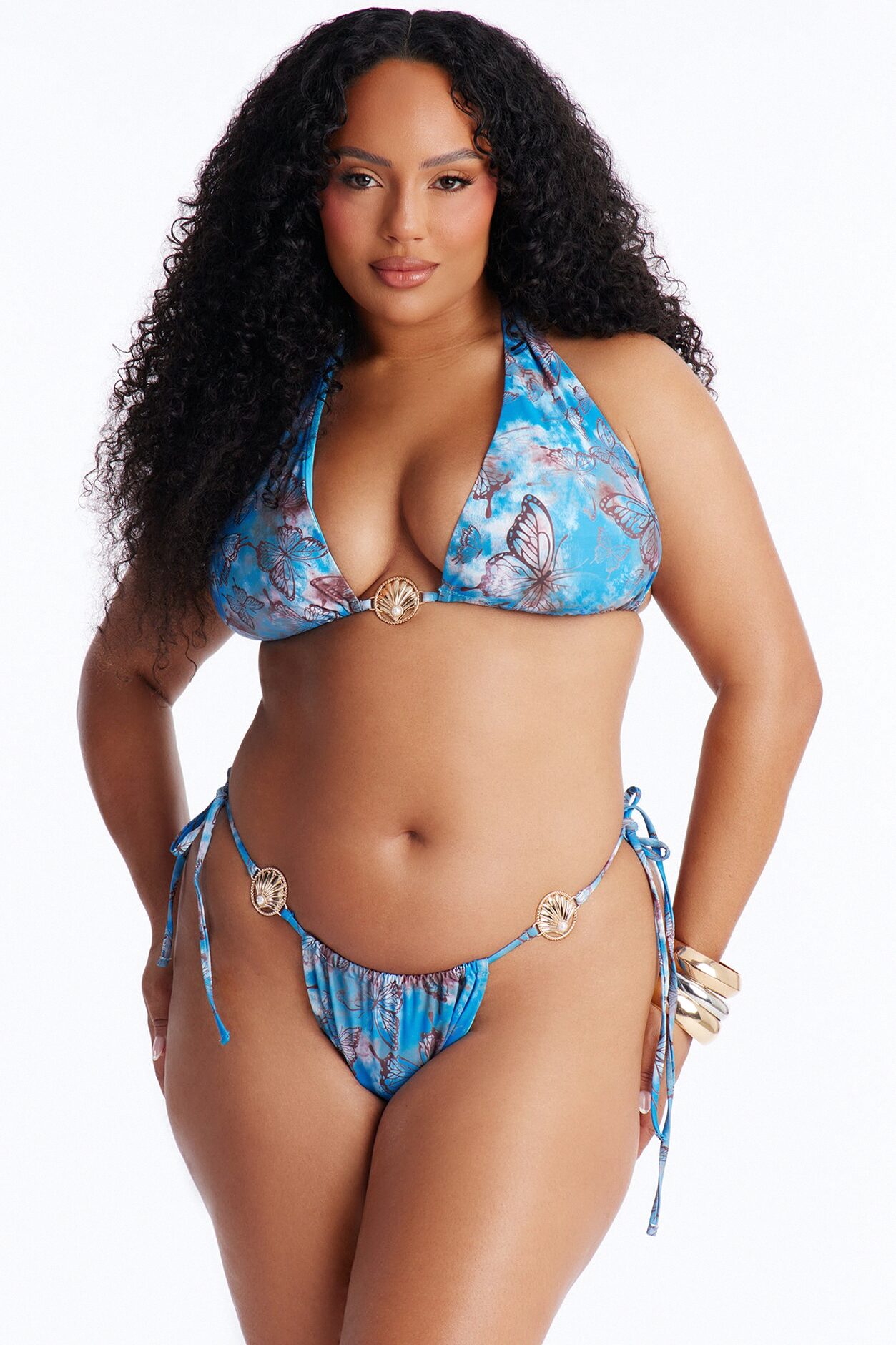 No Comparison Bikini And Coverup Skirt - Blue/combo