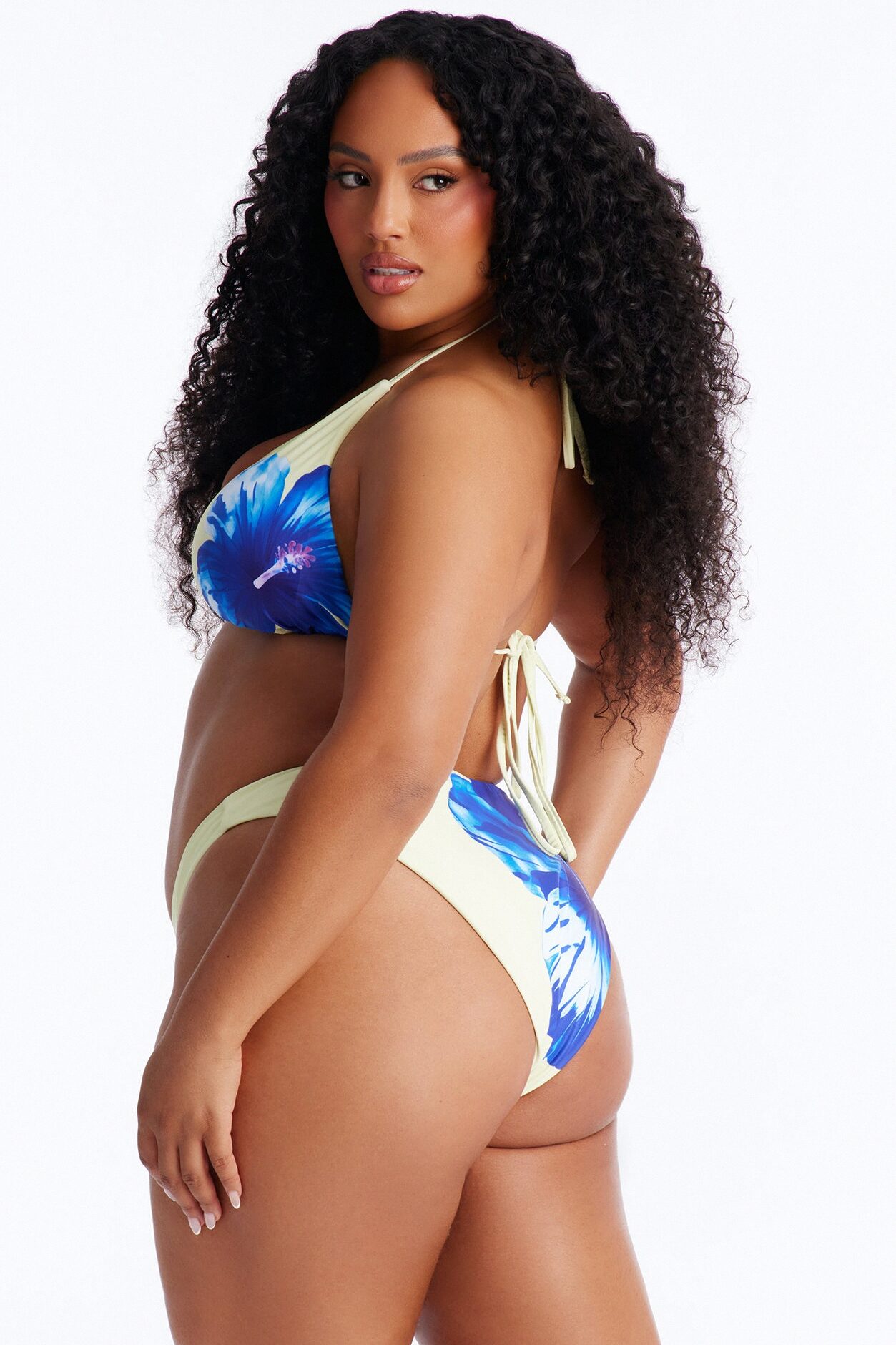 Liliana 2 Piece Floral Triangle Bikini Set - Yellow/combo