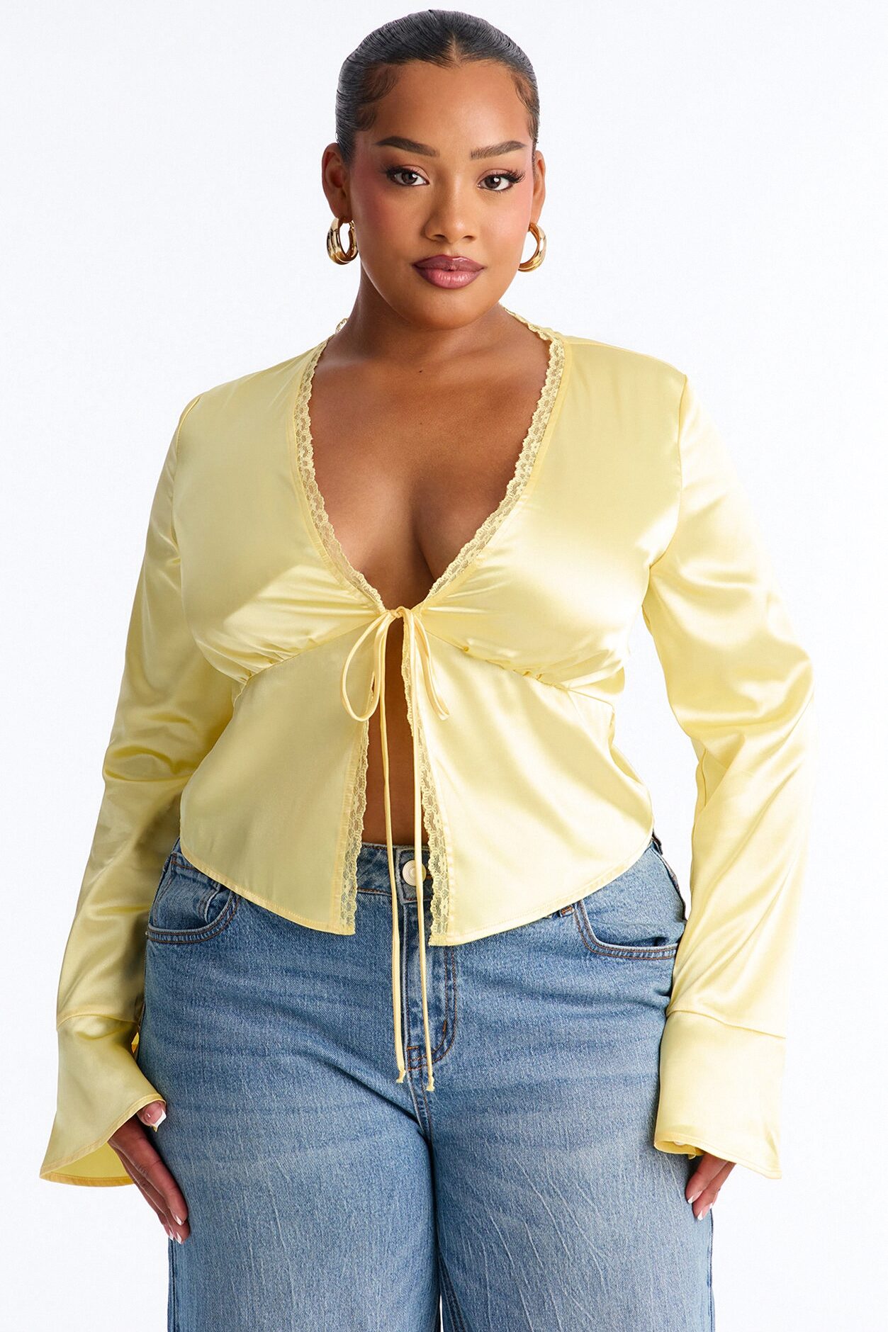 Gorgeously Beautiful Satin Top - Butter Yellow