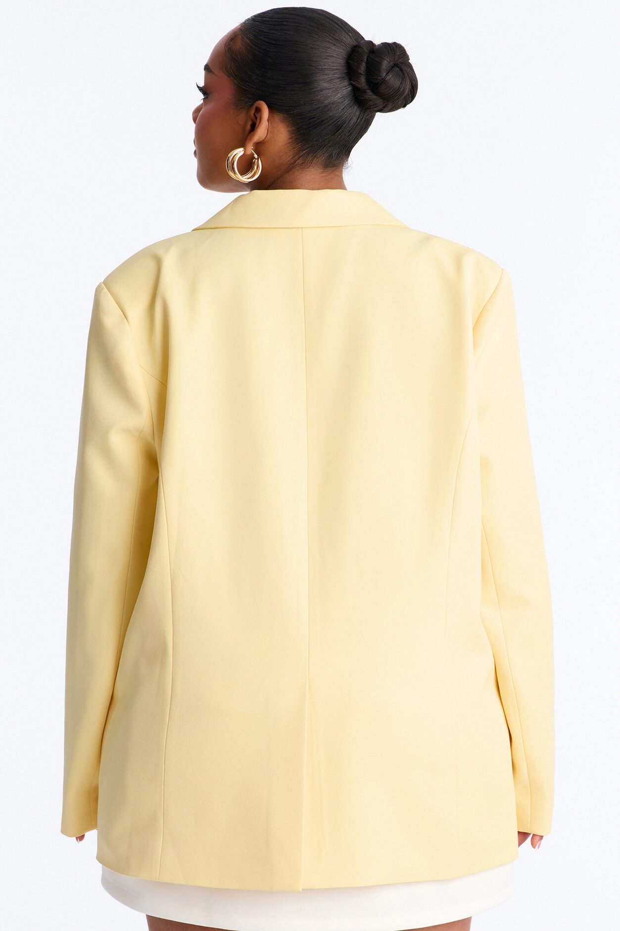Big Goals Double Breasted Oversized Blazer - Butter Yellow