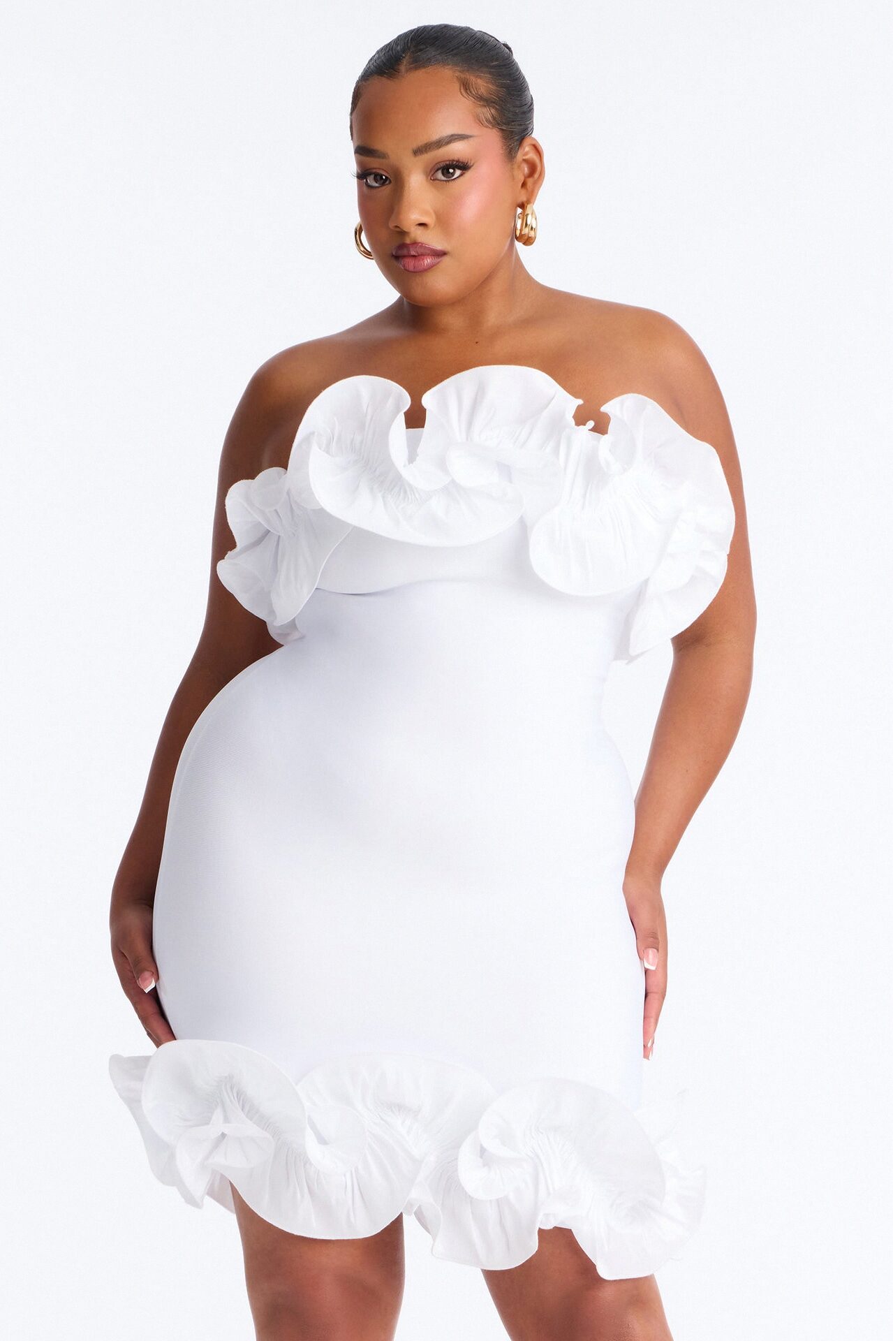 Myla Strapless Bandage Mini Dress - White