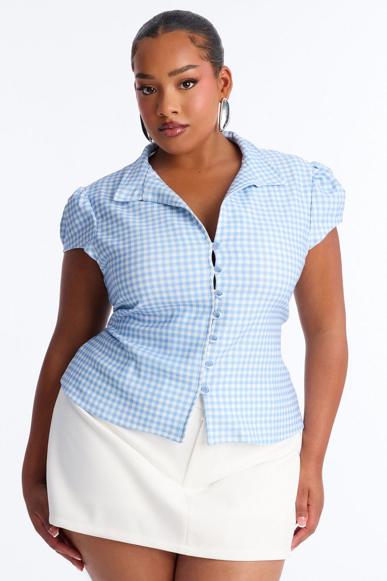 Retro Charm Plaid Shirt - Blue/combo