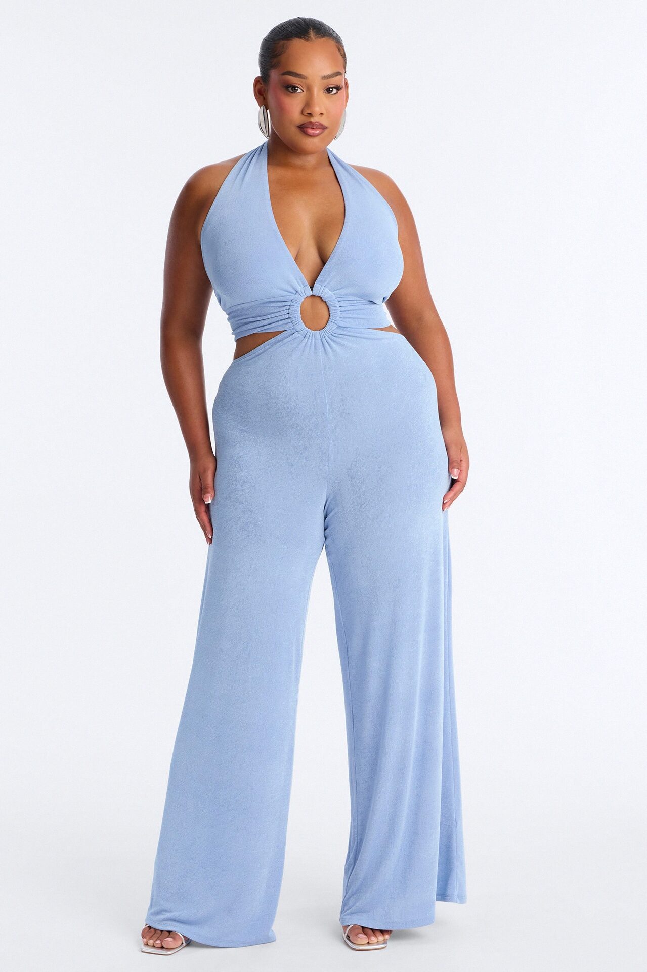 Full Effect Slinky Jumpsuit - Blue