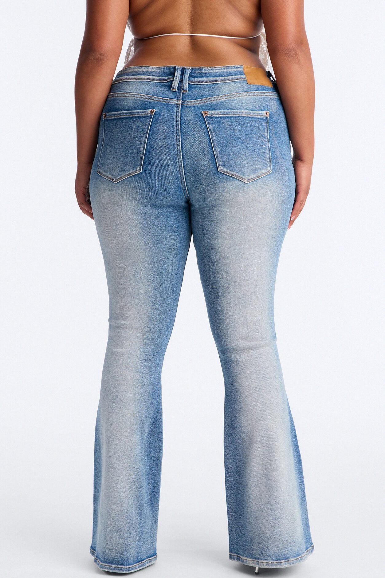 As I Do Low Rise Stretch Flare Jeans - Medium Wash