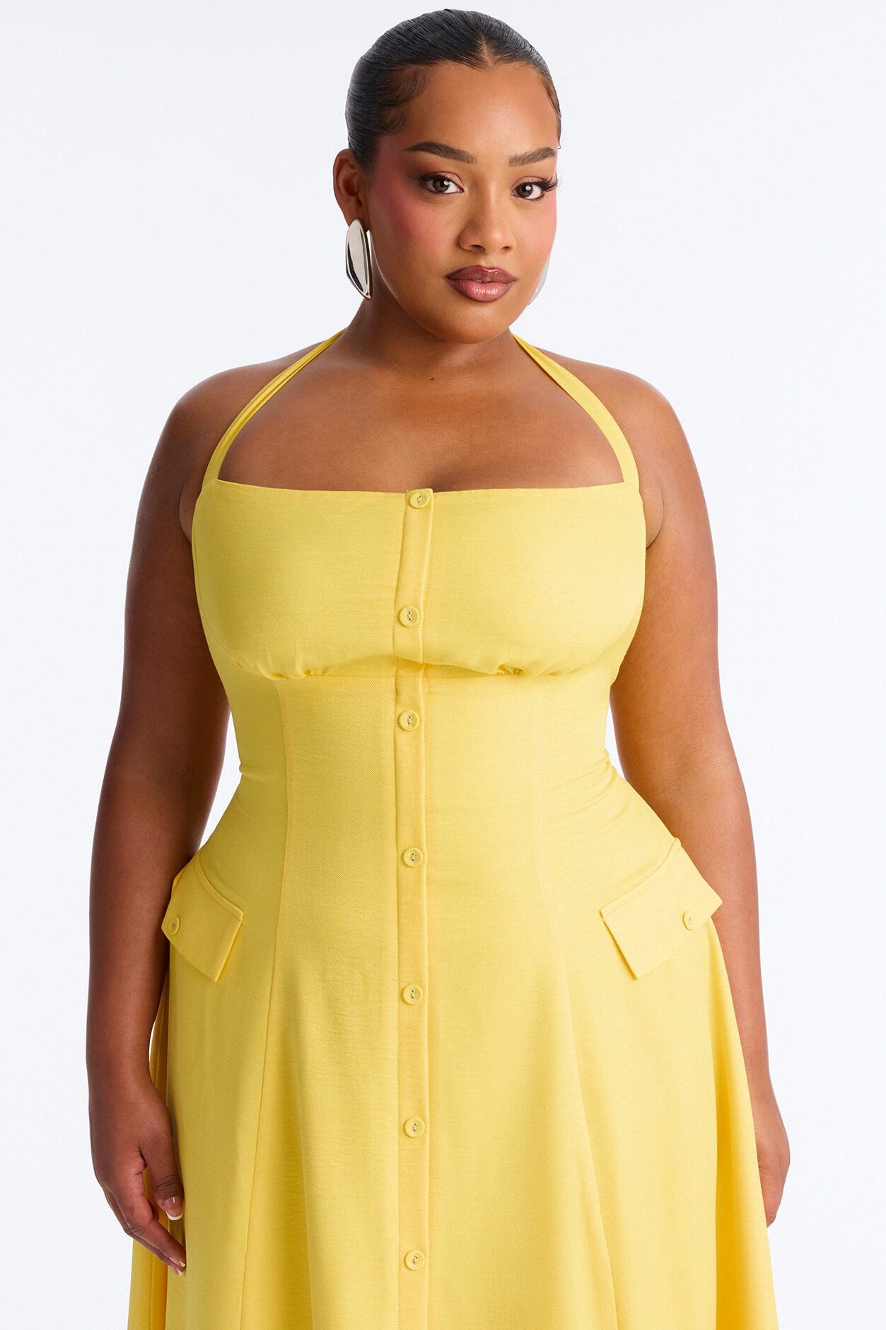 Christine Halter Midi Dress - Yellow