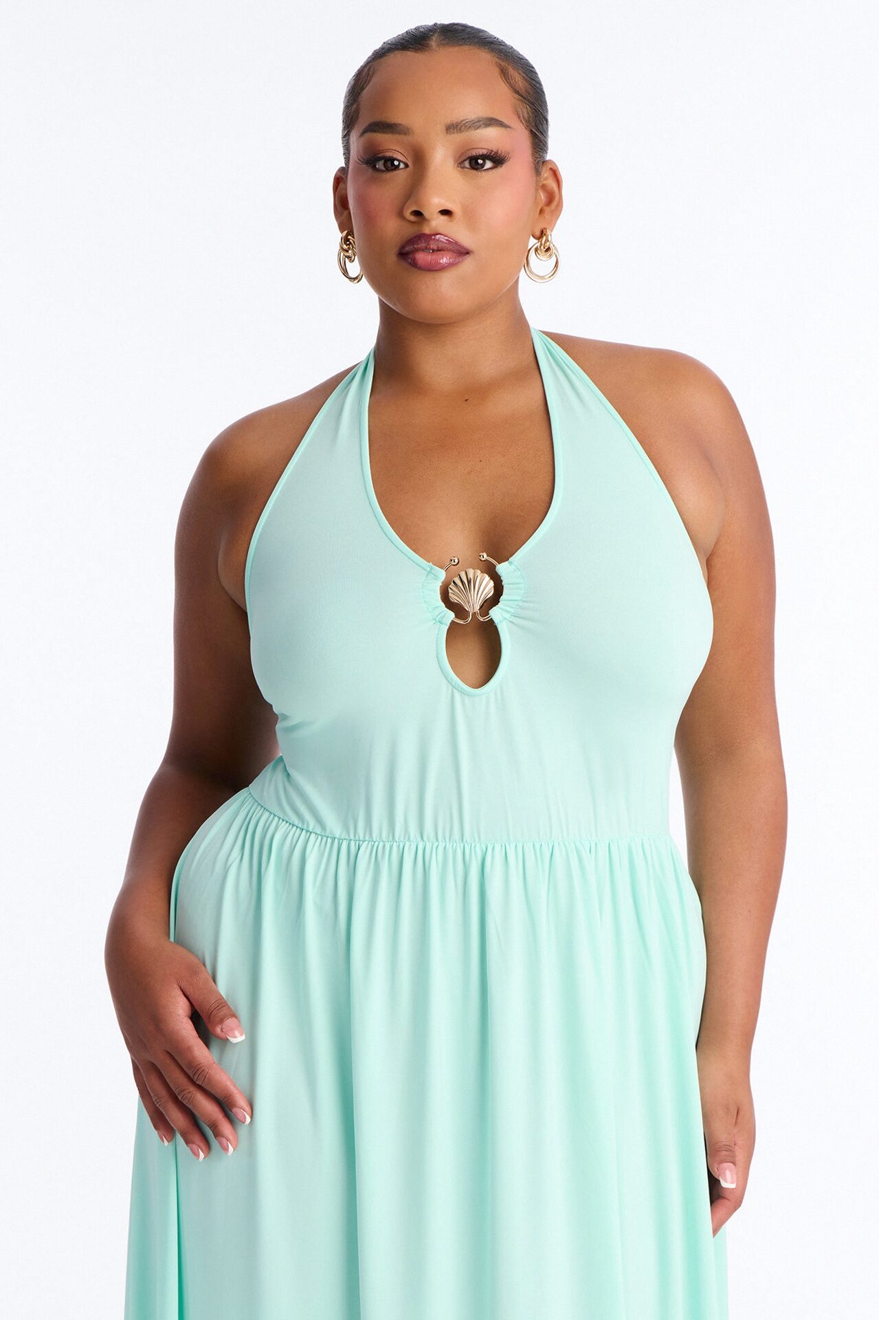 Jayden Halter Hardware Maxi Dress - Aqua