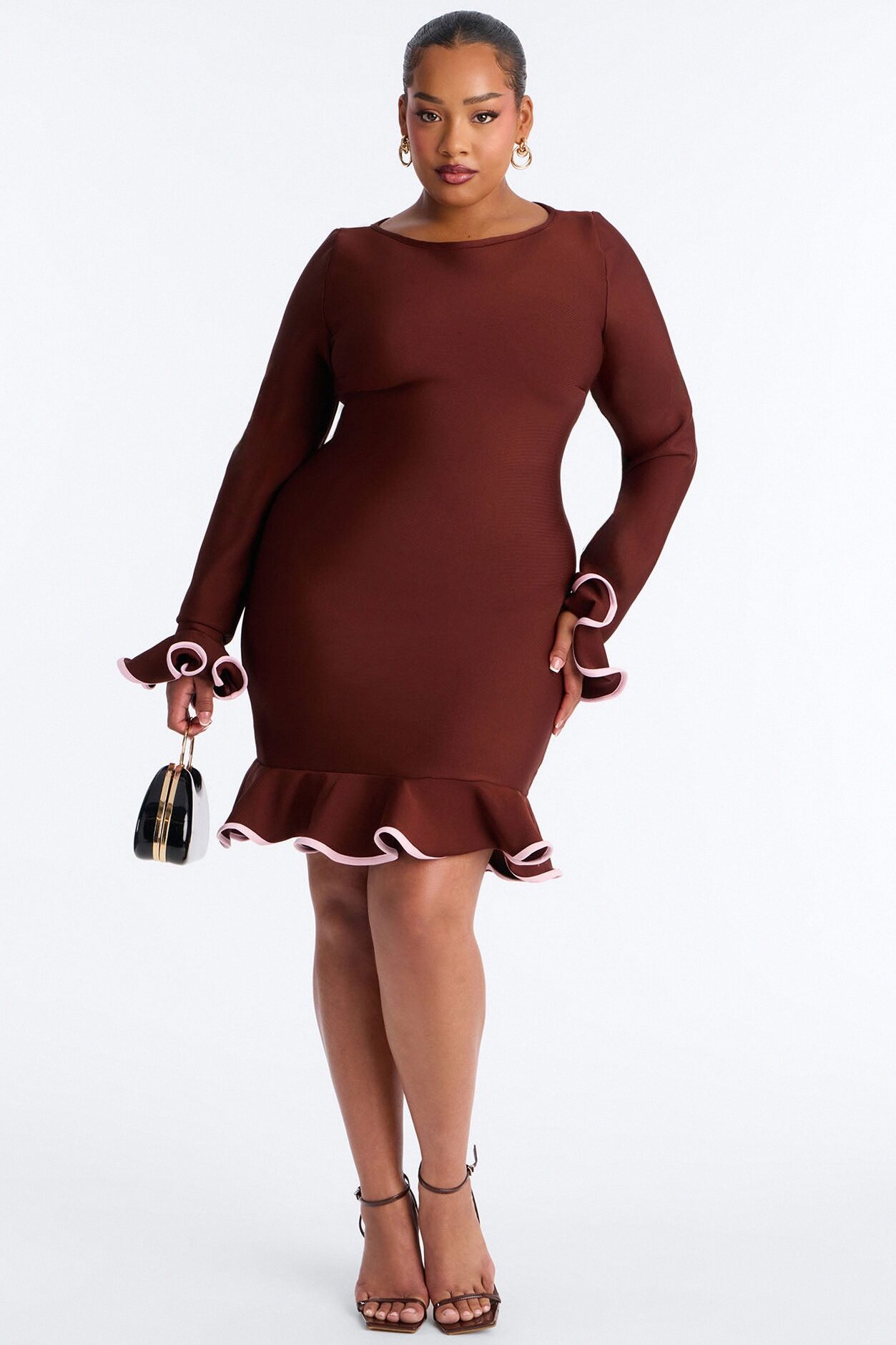 Maddie Bandage Mini Dress - Chocolate