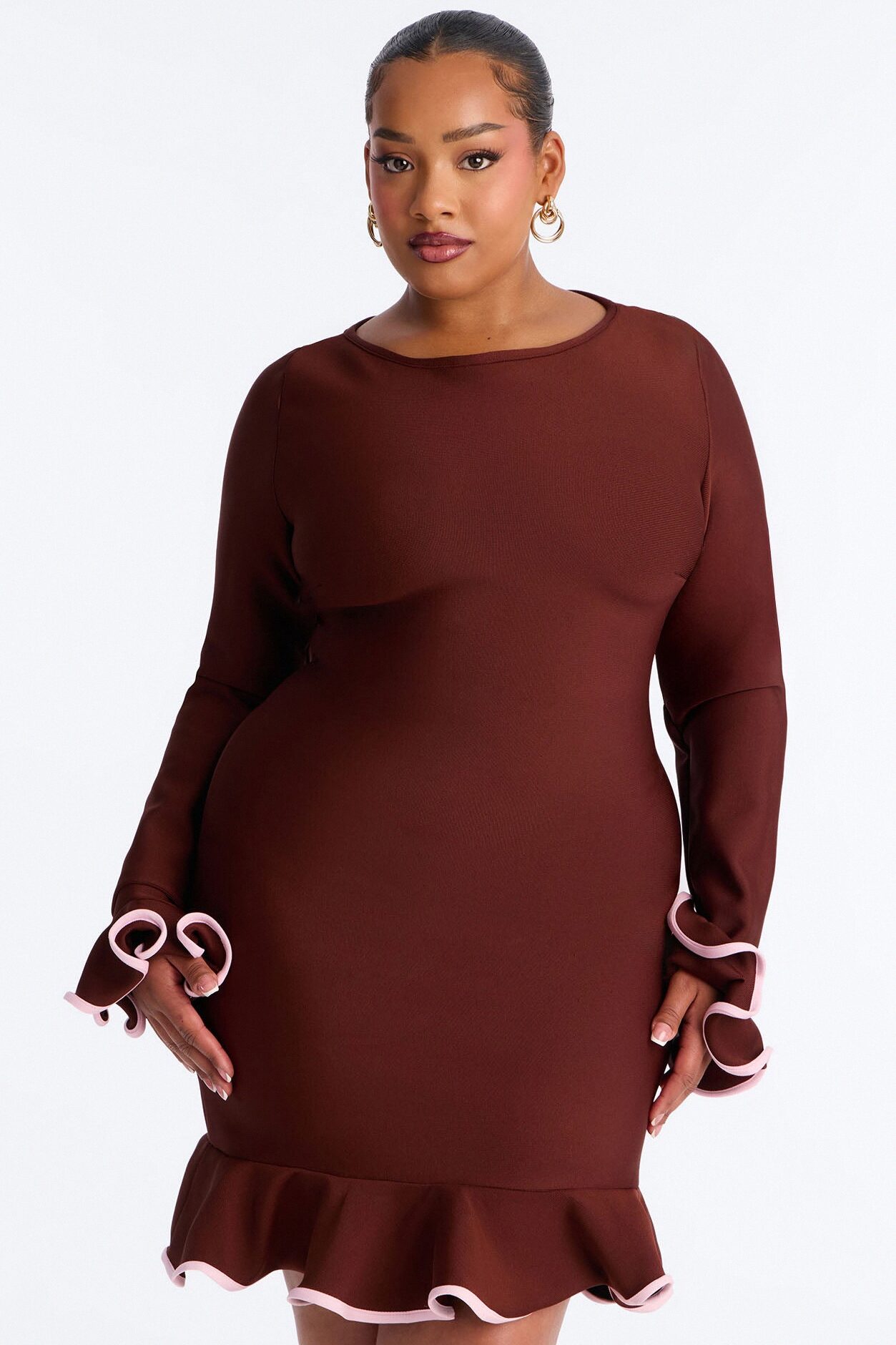 Maddie Bandage Mini Dress - Chocolate