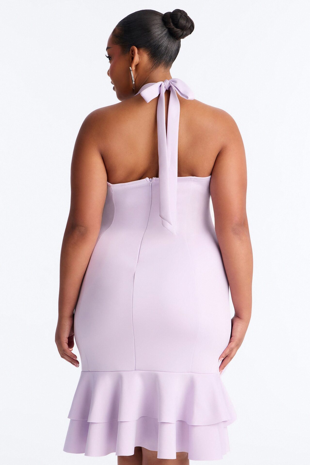 Harlow Ruffle Mermaid Midi Dress - Lavender