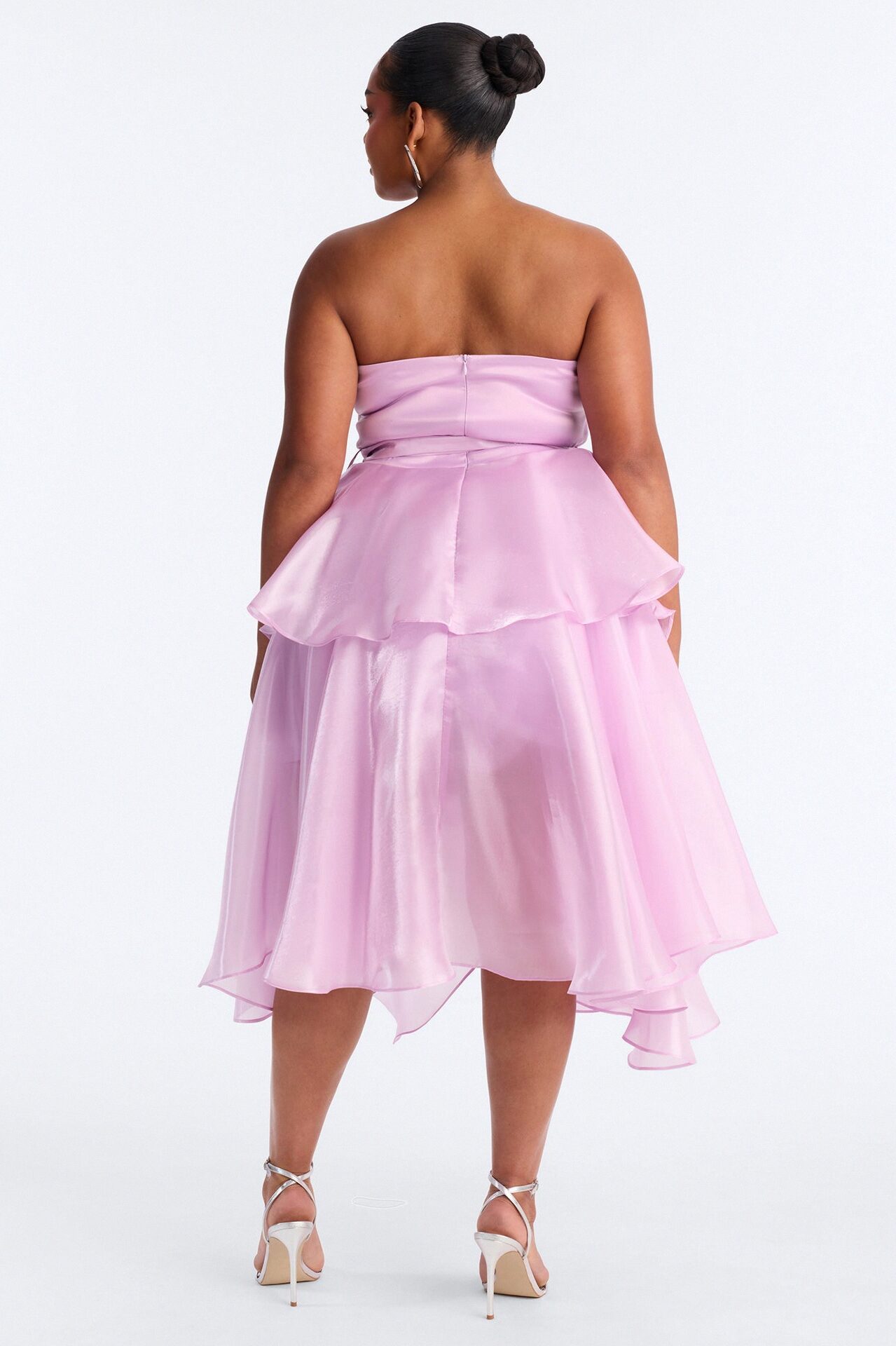 Hanna Ruffle Organza Midi Dress - Lavender