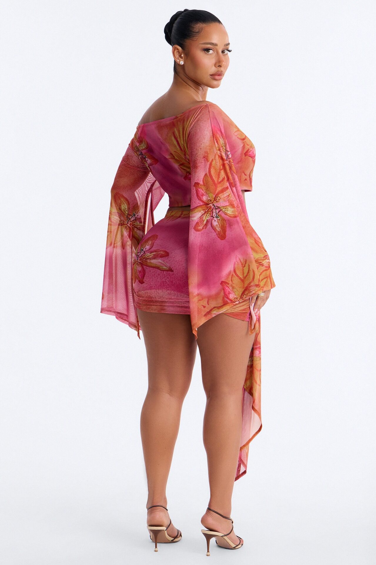 Tropic Tease Mesh Skirt Set - Pink