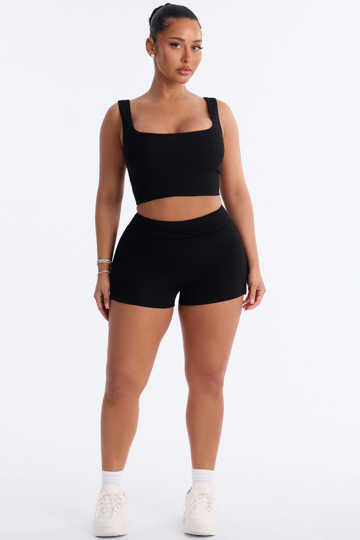 Kieran Split Side Seam Biker Short - Black