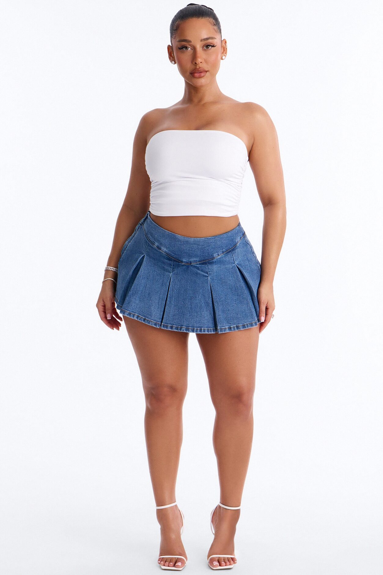 Told You So Denim Micro Mini Skort - Medium Wash