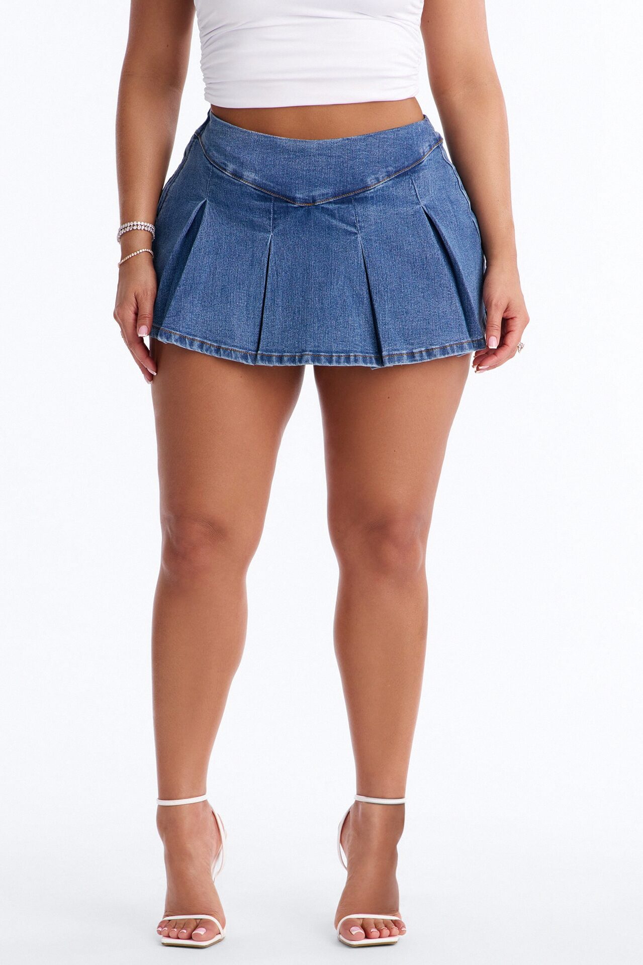 Told You So Denim Micro Mini Skort - Medium Wash
