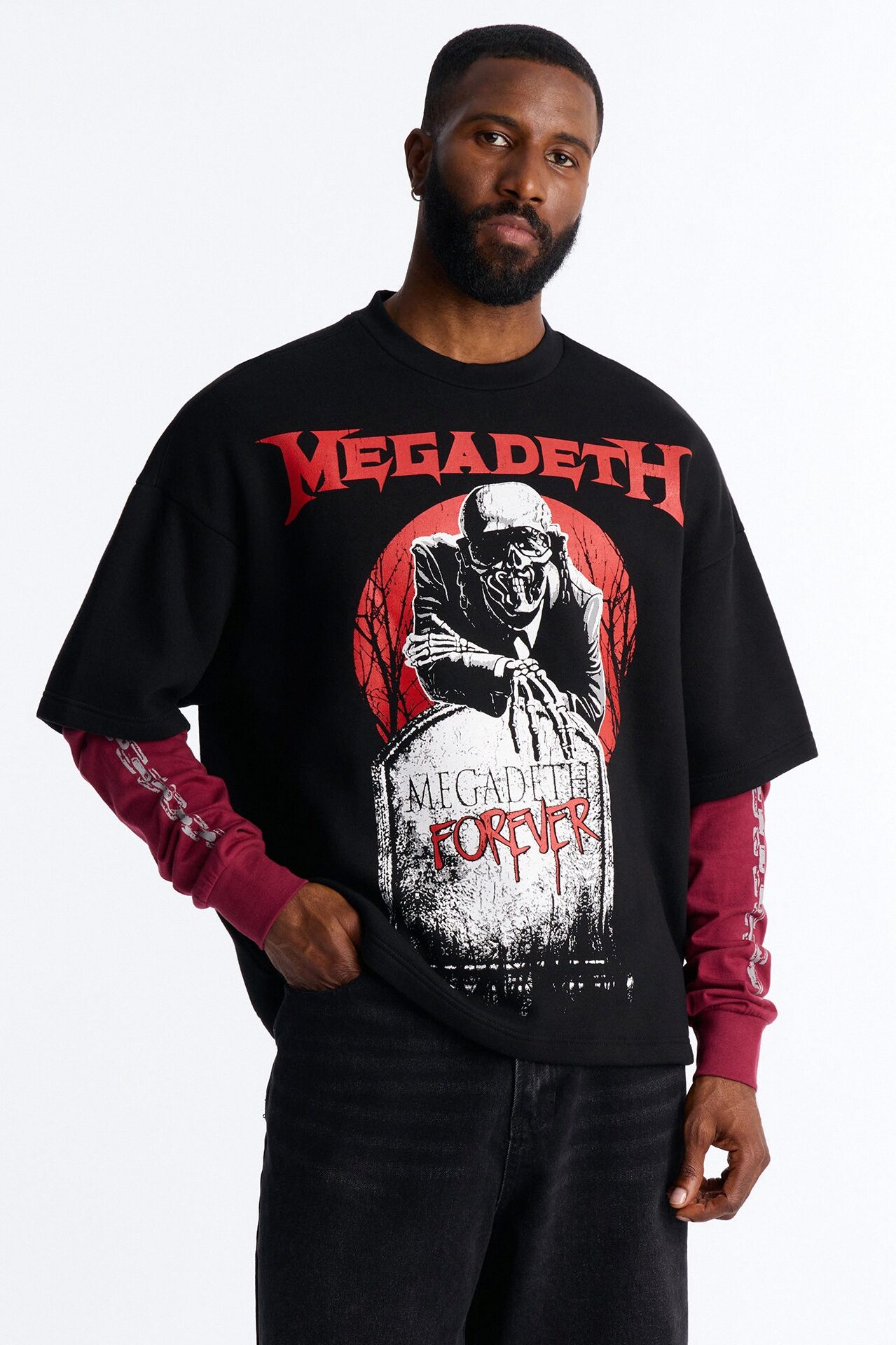 Megadeth Forever Oversized Fleece Twofer - Black Wash