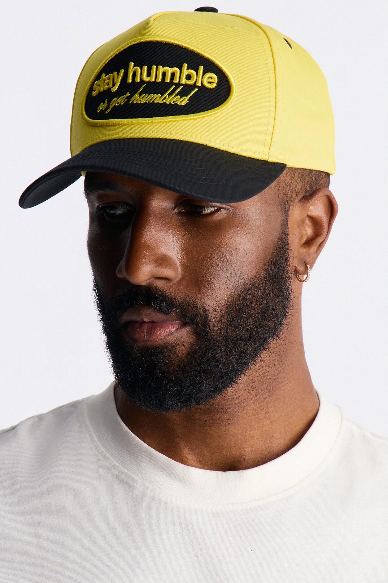 Stay Humble Or Get Humbled Patch Structured Hat - Yellow/combo