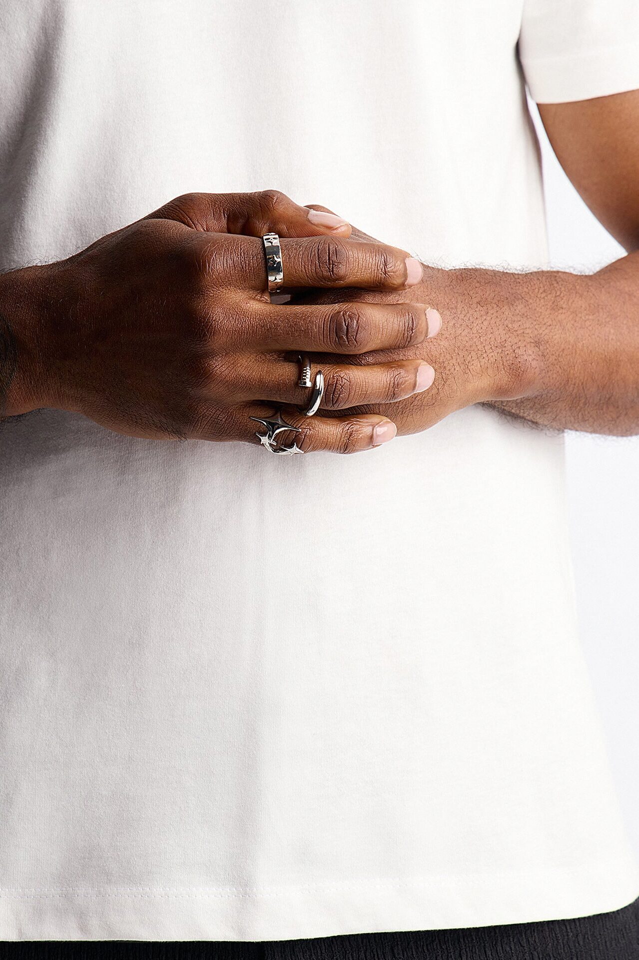 Starry Edge Multi Size Ring Set - Silver