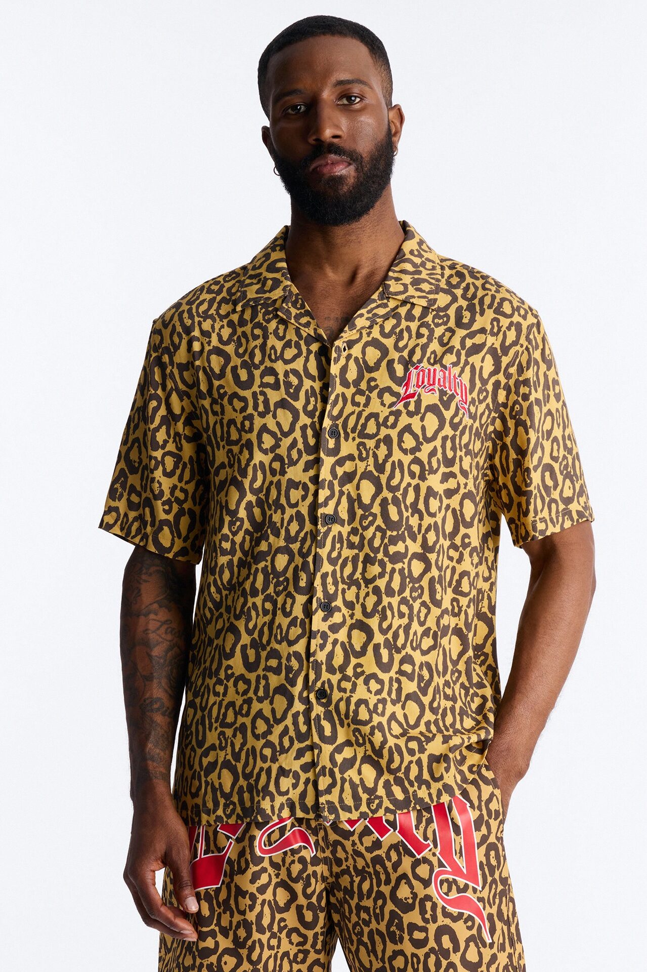 Loyalty In The Wild Short Sleeve Cuban Collar Shirt - Leopard